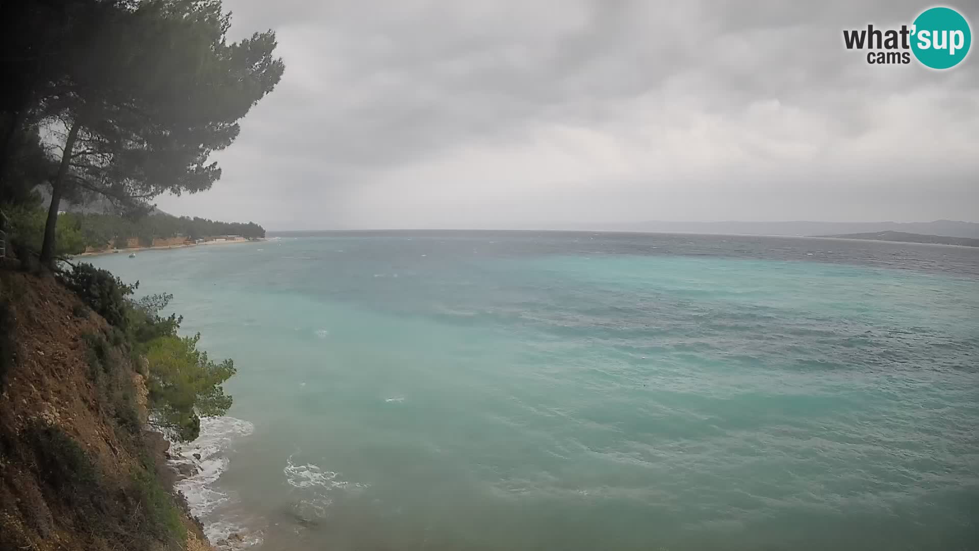 Webcam Spiaggia Potočine Bol – Vista live sulla spiaggia Borak, Isola di Brač