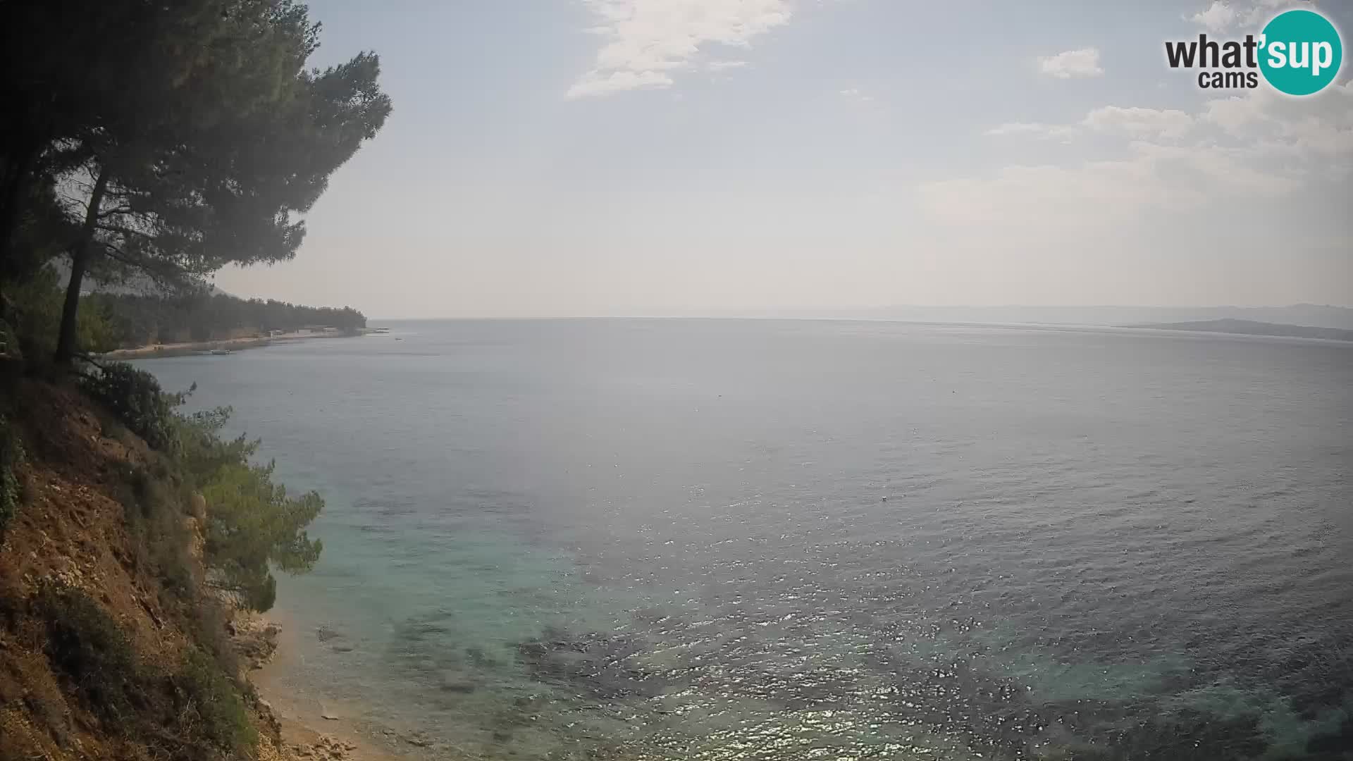 Spletna kamera Plaža Potočine Bol – Pogled v živo na plažo Borak, otok Brač