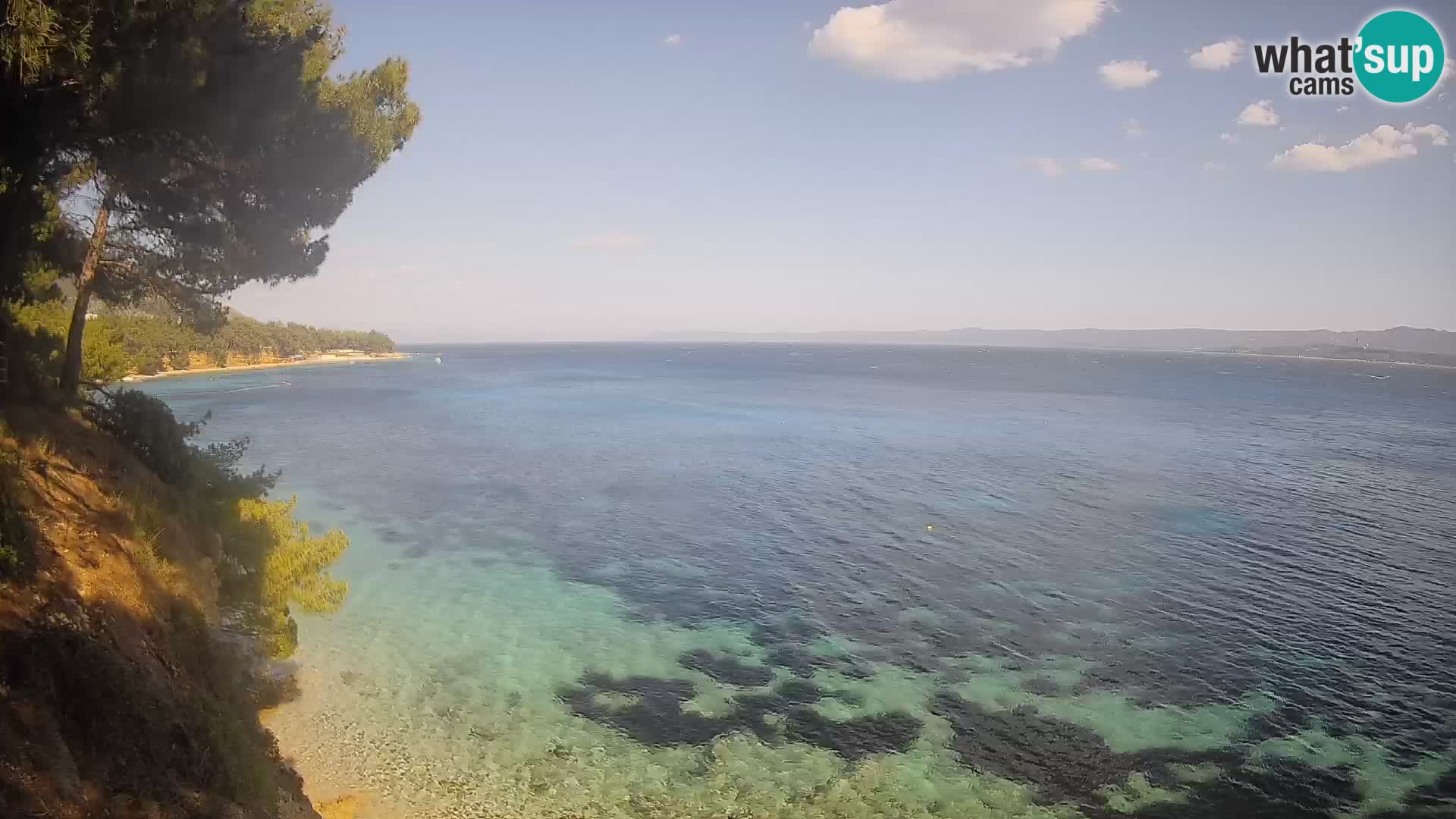 Webcam Spiaggia Potočine Bol – Vista live sulla spiaggia Borak, Isola di Brač