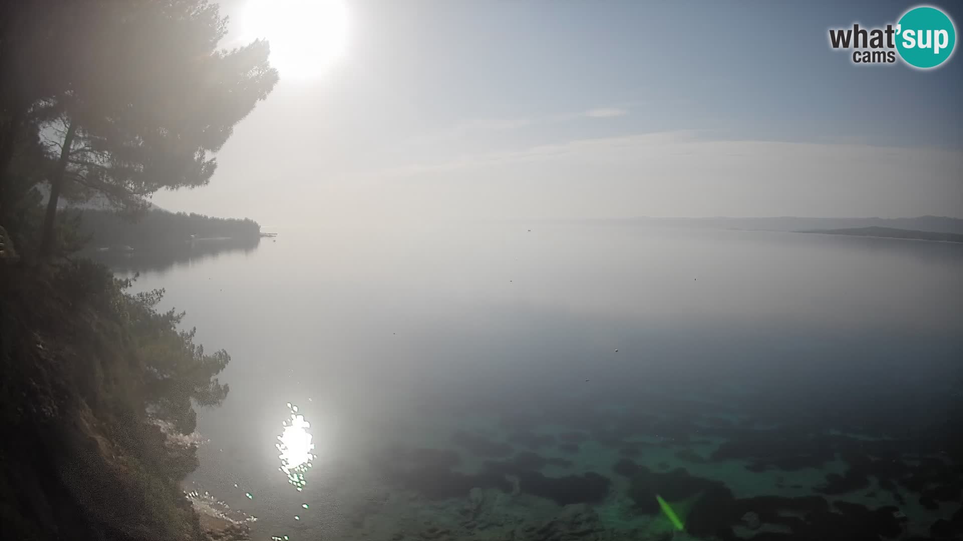 Webcam Spiaggia Potočine Bol – Vista live sulla spiaggia Borak, Isola di Brač