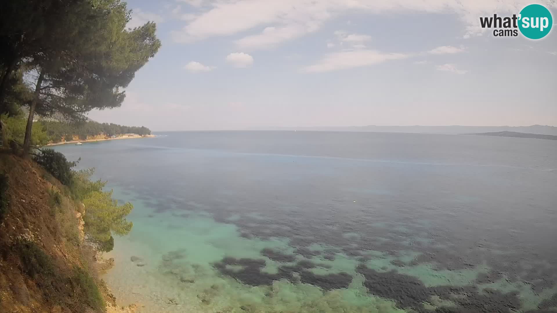 Spletna kamera Plaža Potočine Bol – Pogled v živo na plažo Borak, otok Brač