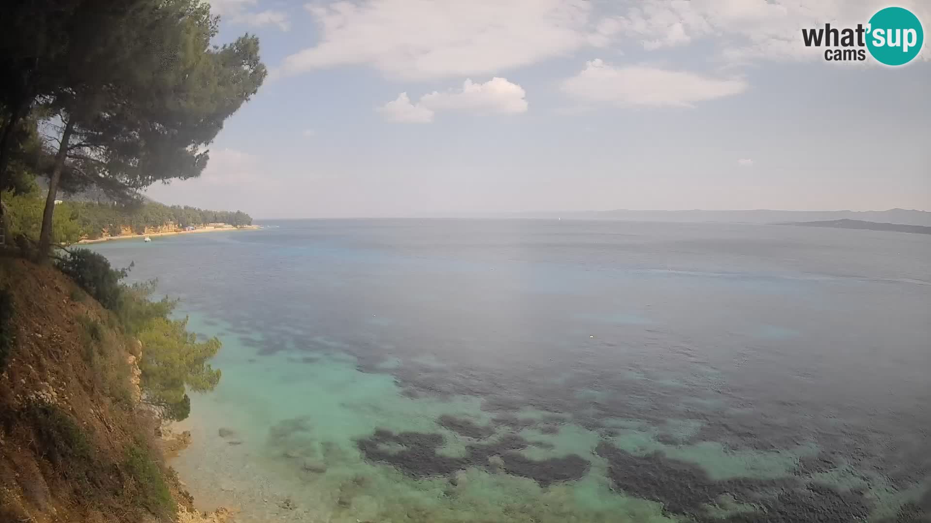 Spletna kamera Plaža Potočine Bol – Pogled v živo na plažo Borak, otok Brač
