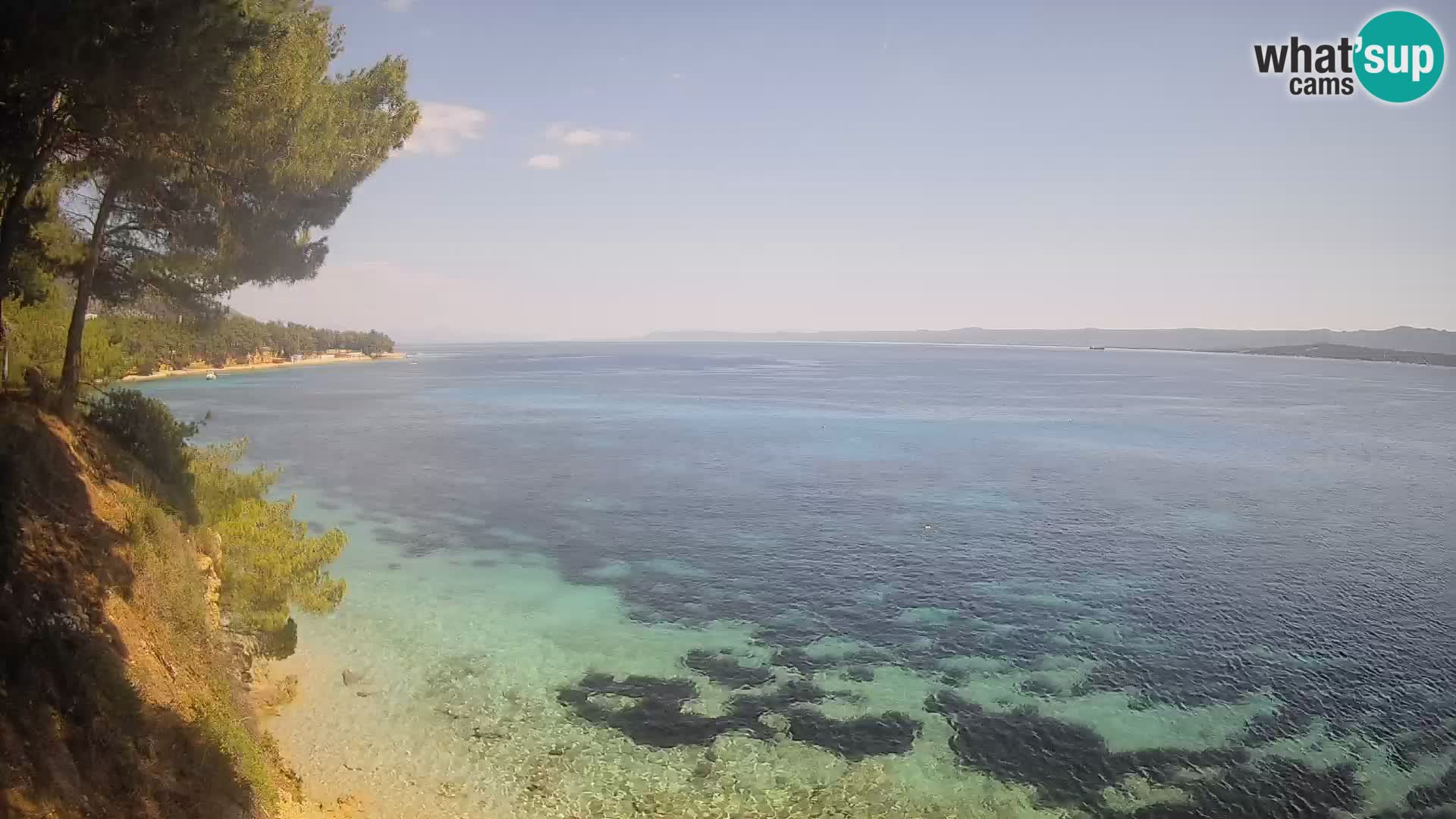 Spletna kamera Plaža Potočine Bol – Pogled v živo na plažo Borak, otok Brač