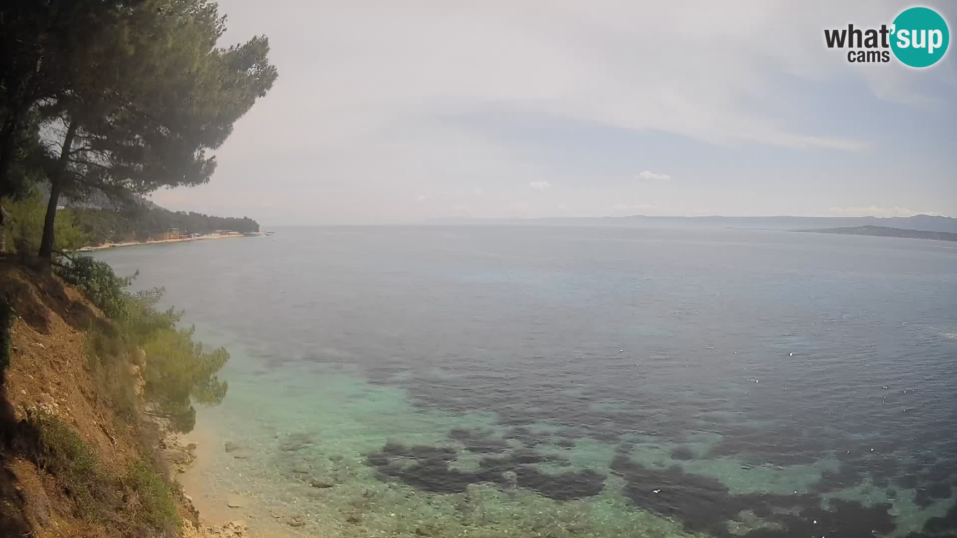 Spletna kamera Plaža Potočine Bol – Pogled v živo na plažo Borak, otok Brač