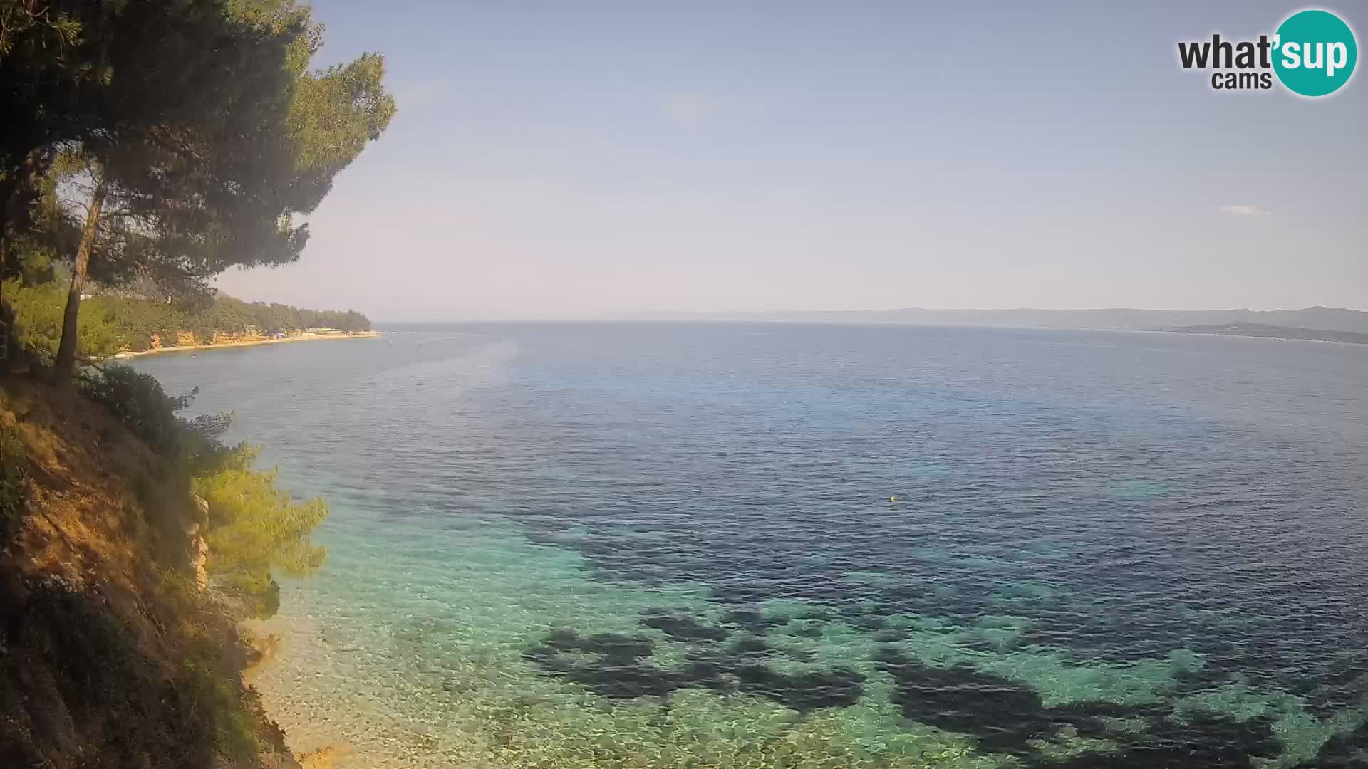 Spletna kamera Plaža Potočine Bol – Pogled v živo na plažo Borak, otok Brač