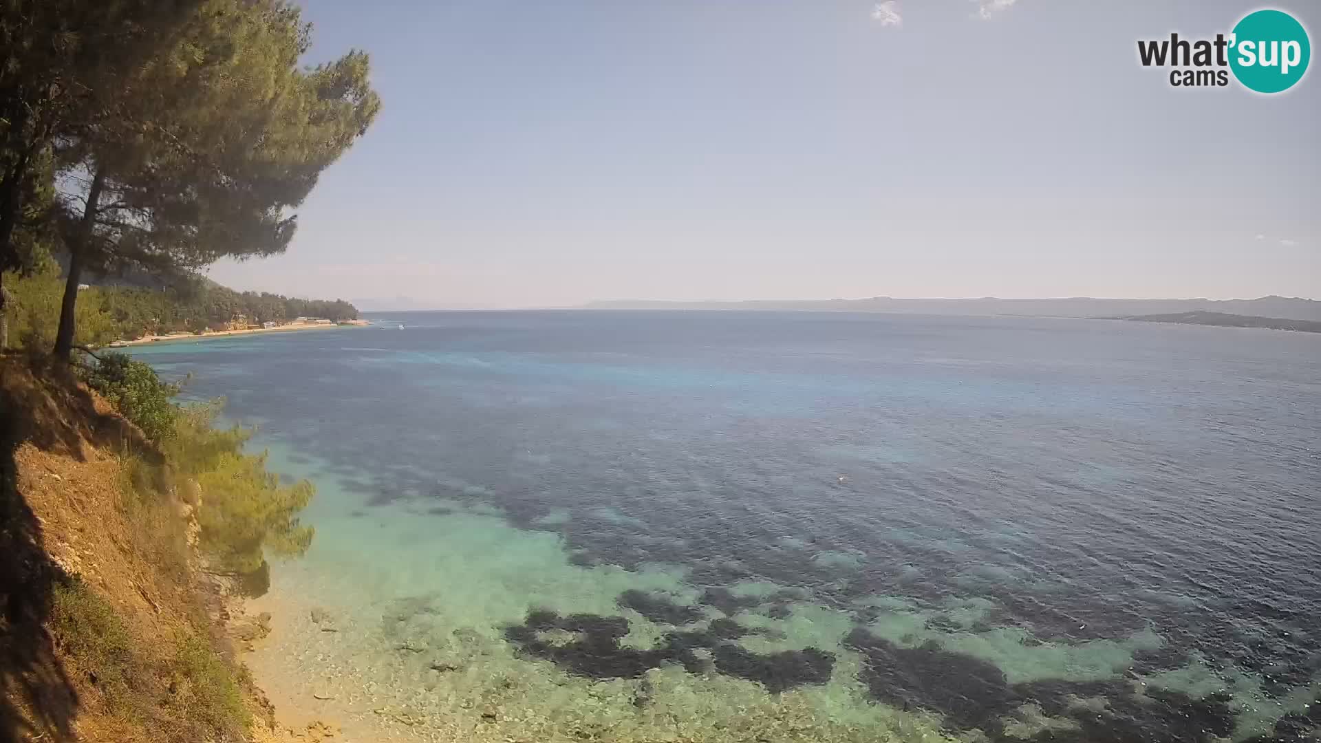 Webcam Spiaggia Potočine Bol – Vista live sulla spiaggia Borak, Isola di Brač