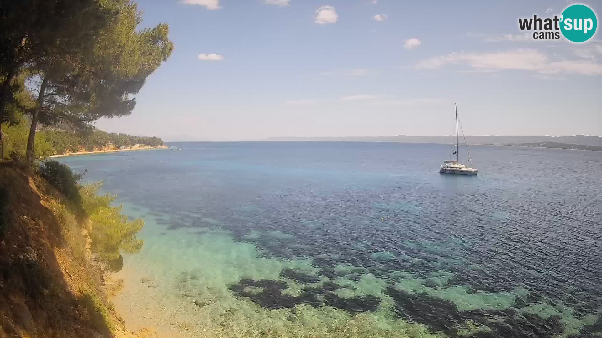 Web kamera Potočine Bol – Pogled uživo na plažu Borak, otok Brač