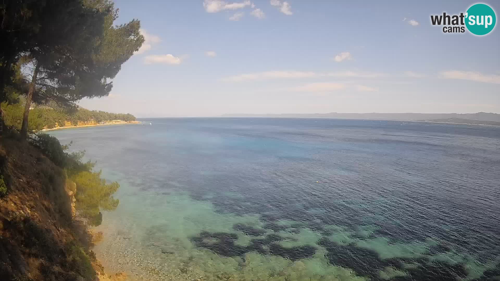 Spletna kamera Plaža Potočine Bol – Pogled v živo na plažo Borak, otok Brač