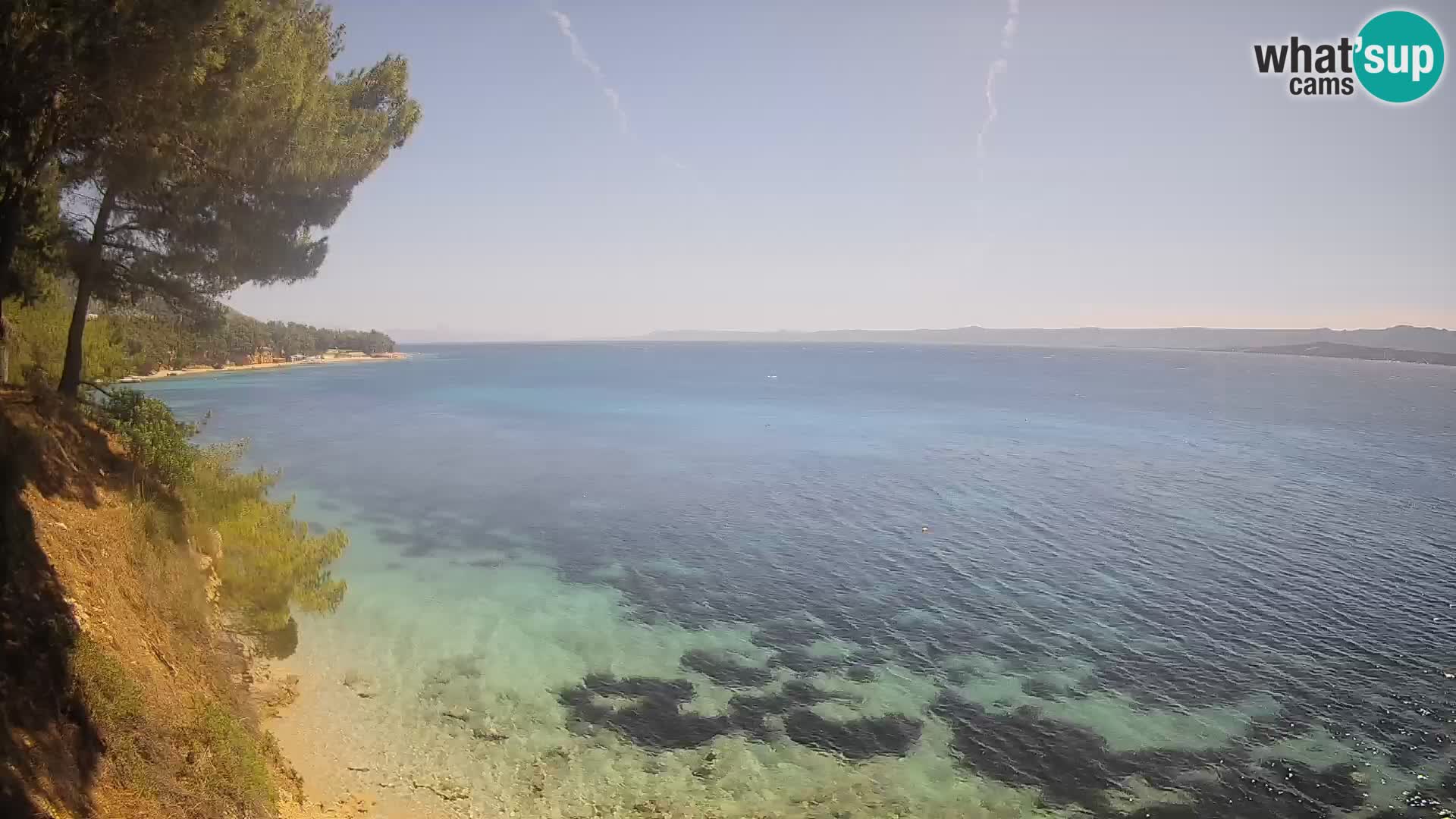 Spletna kamera Plaža Potočine Bol – Pogled v živo na plažo Borak, otok Brač