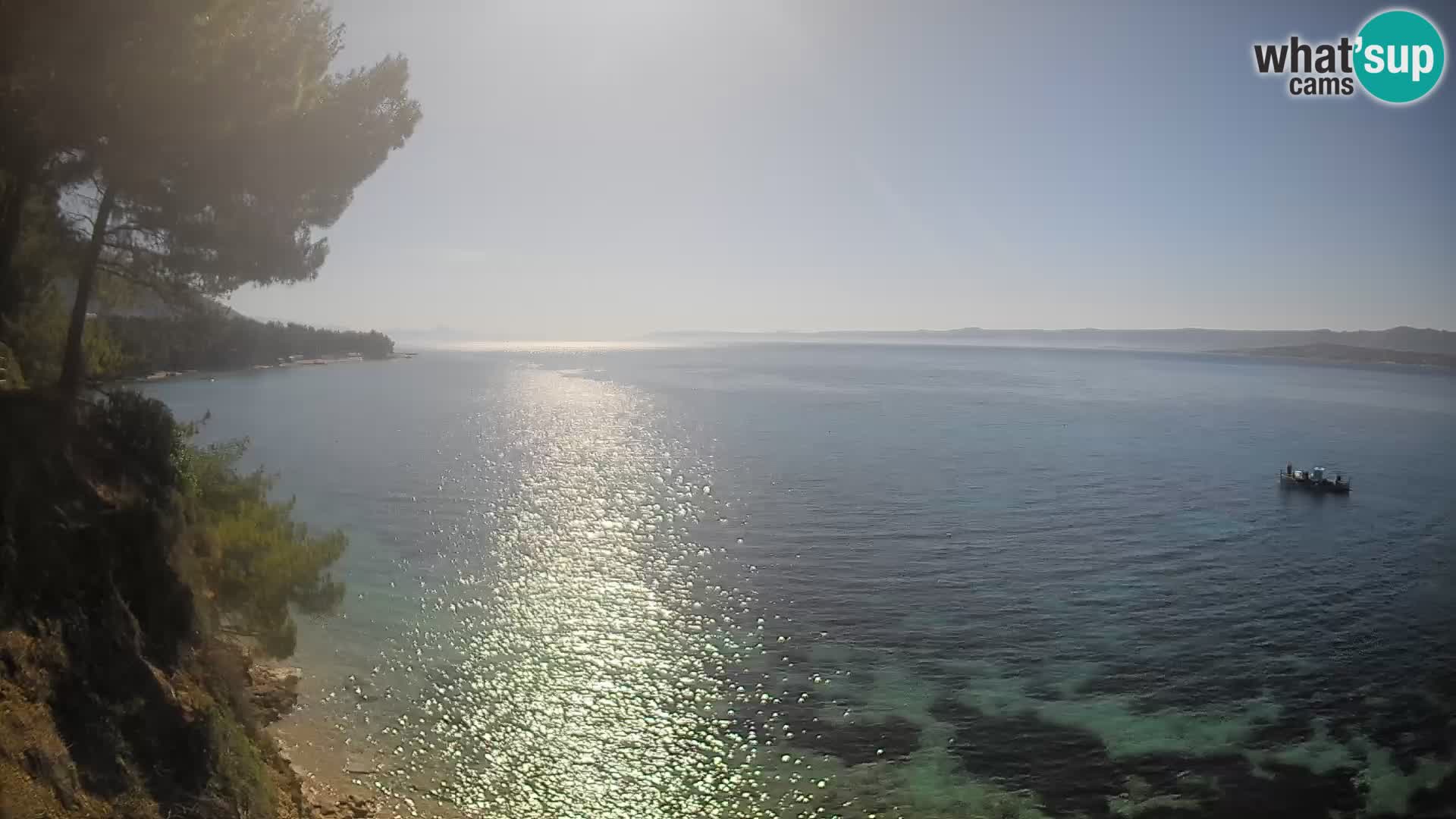 Webcam Spiaggia Potočine Bol – Vista live sulla spiaggia Borak, Isola di Brač
