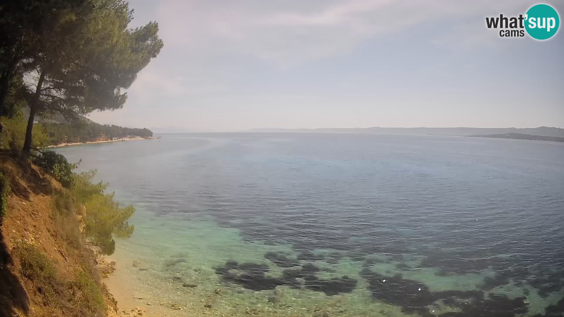 Spletna kamera Plaža Potočine Bol – Pogled v živo na plažo Borak, otok Brač
