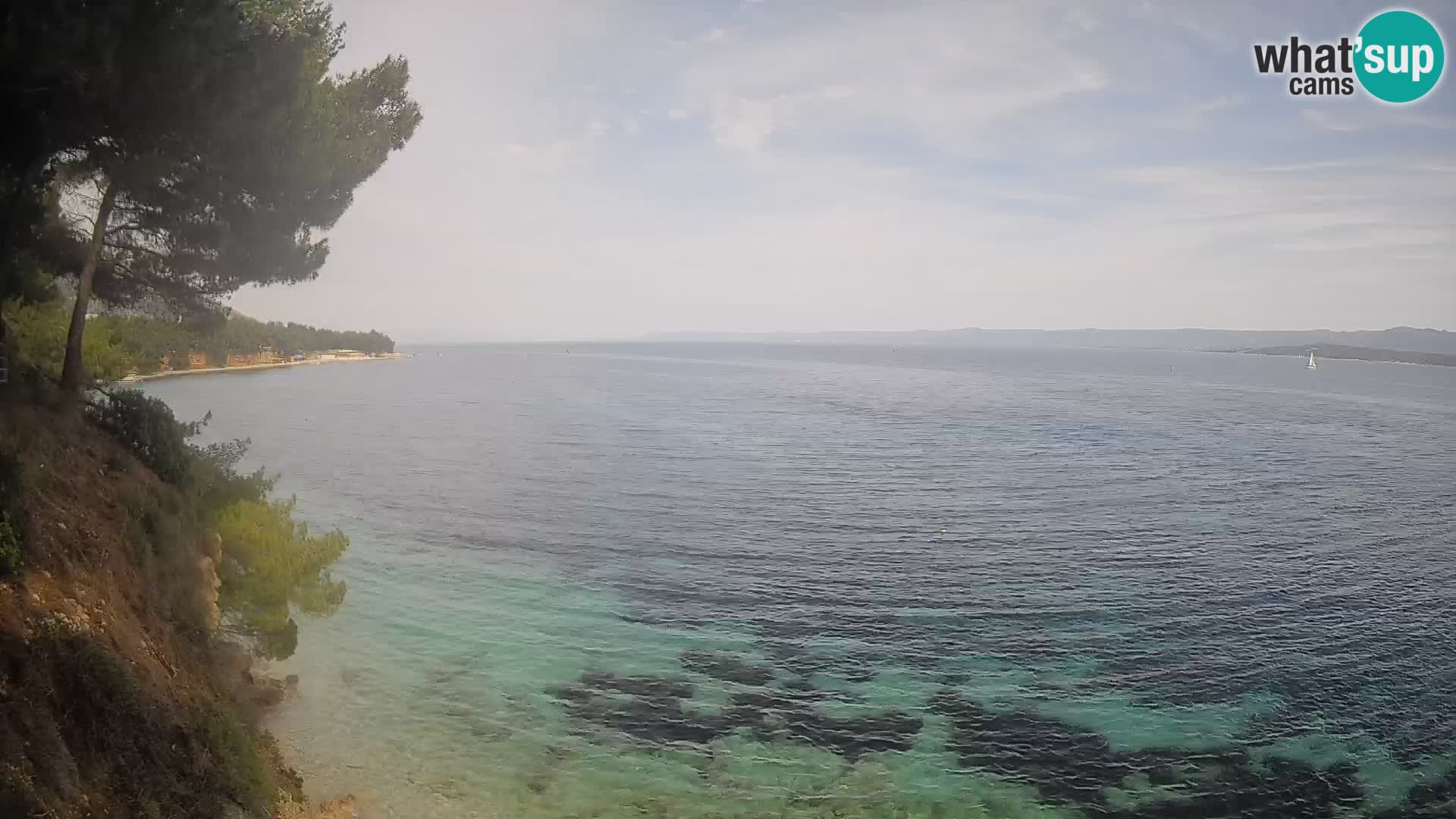 Webcam Spiaggia Potočine Bol – Vista live sulla spiaggia Borak, Isola di Brač