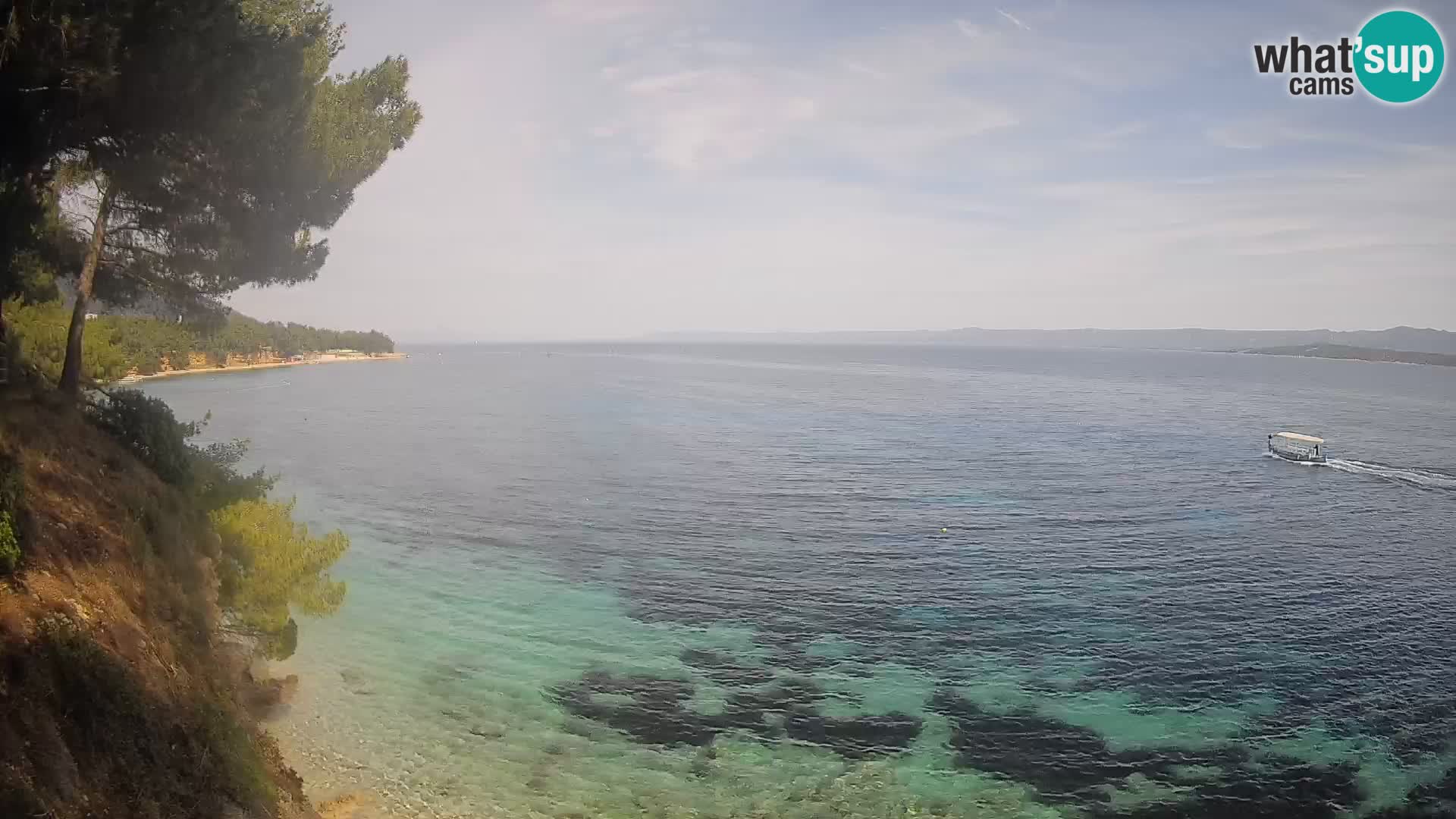 Spletna kamera Plaža Potočine Bol – Pogled v živo na plažo Borak, otok Brač