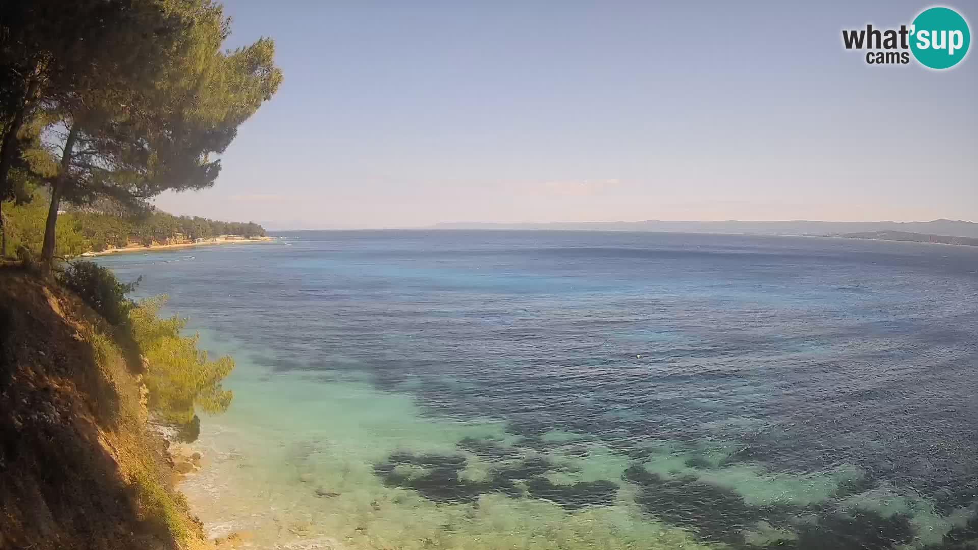 Spletna kamera Plaža Potočine Bol – Pogled v živo na plažo Borak, otok Brač