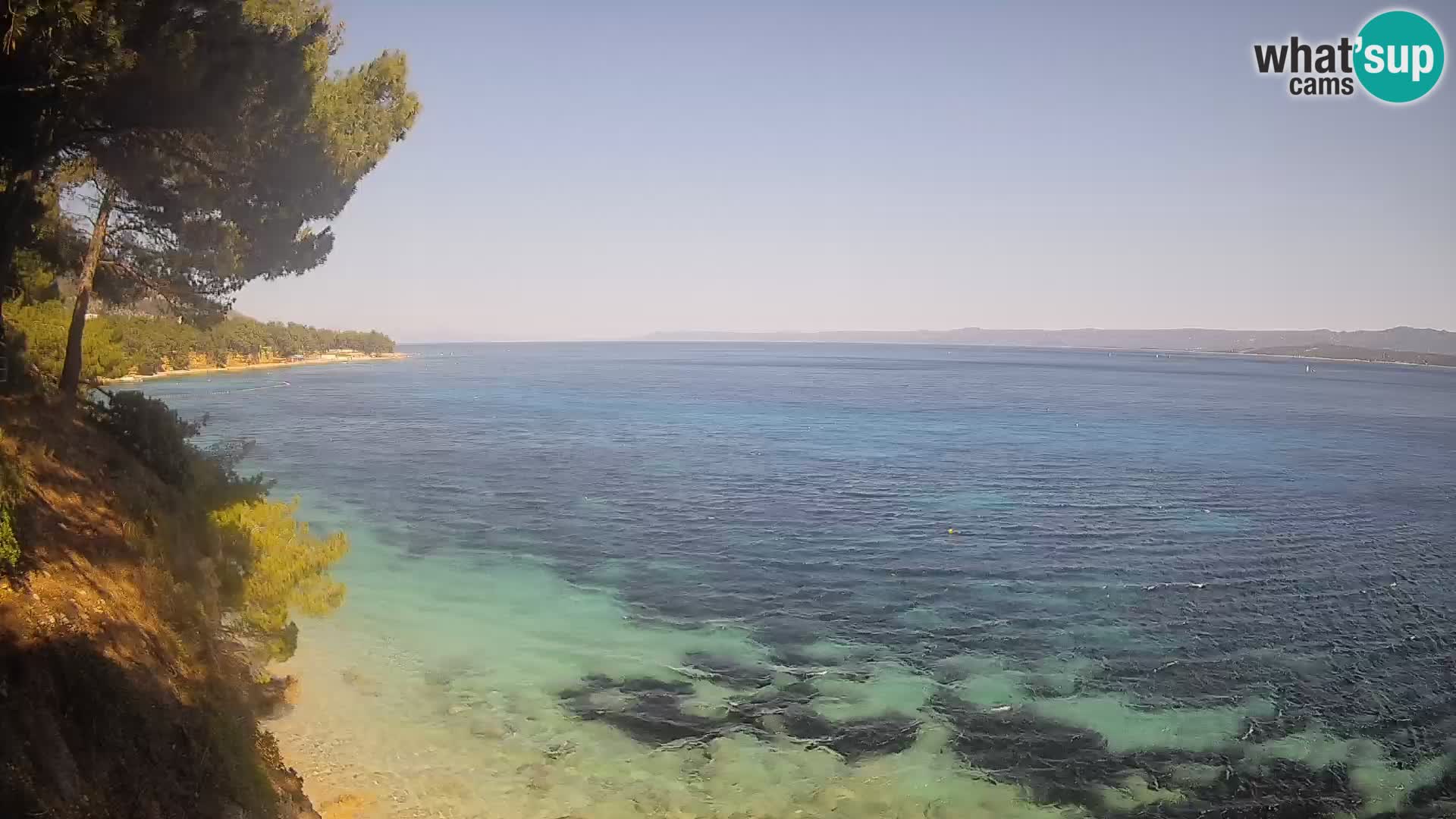 Webcam Spiaggia Potočine Bol – Vista live sulla spiaggia Borak, Isola di Brač