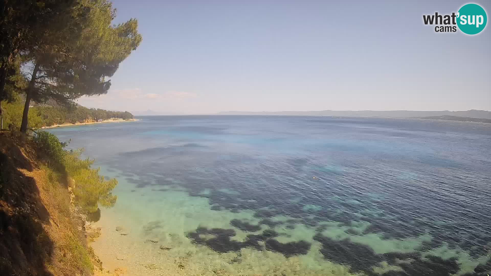Webcam Spiaggia Potočine Bol – Vista live sulla spiaggia Borak, Isola di Brač