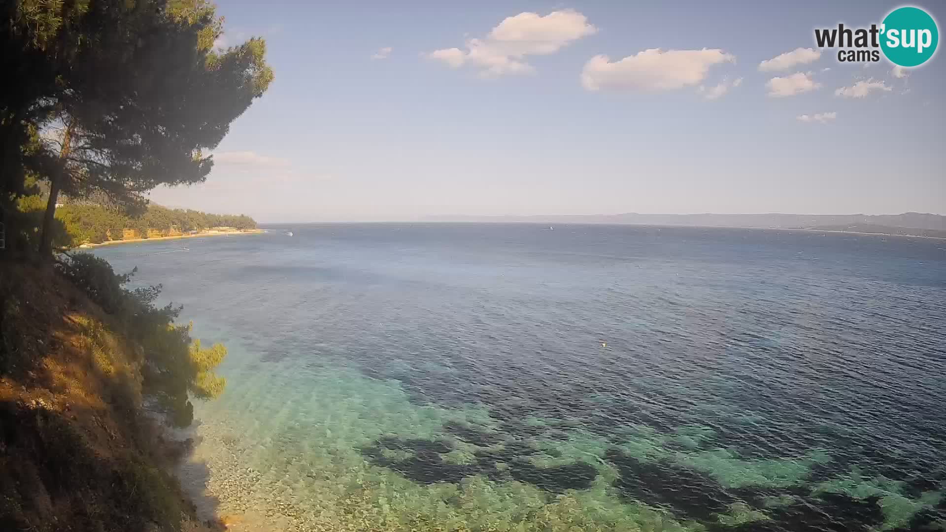 Webcam Spiaggia Potočine Bol – Vista live sulla spiaggia Borak, Isola di Brač