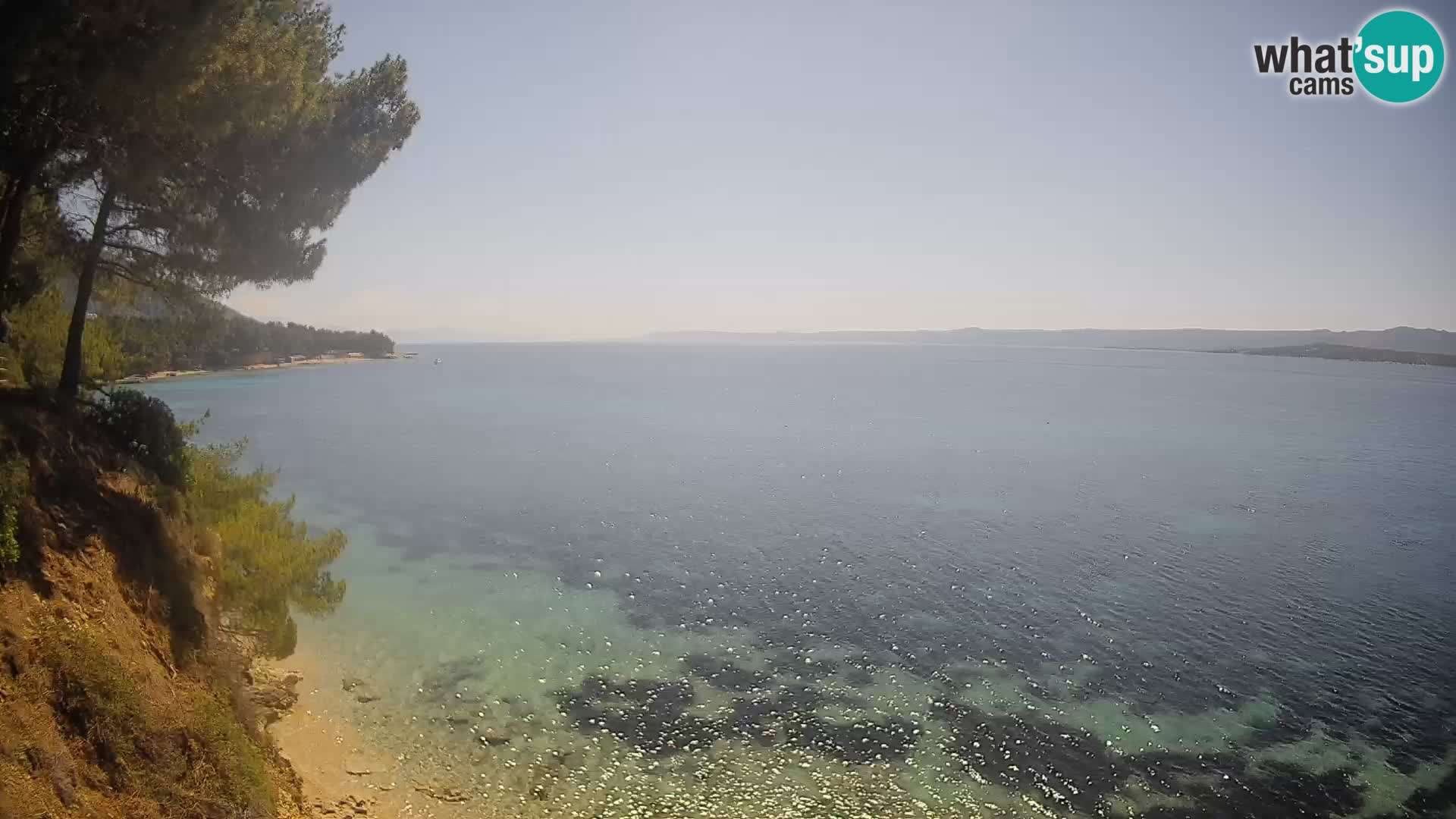 Webcam Spiaggia Potočine Bol – Vista live sulla spiaggia Borak, Isola di Brač