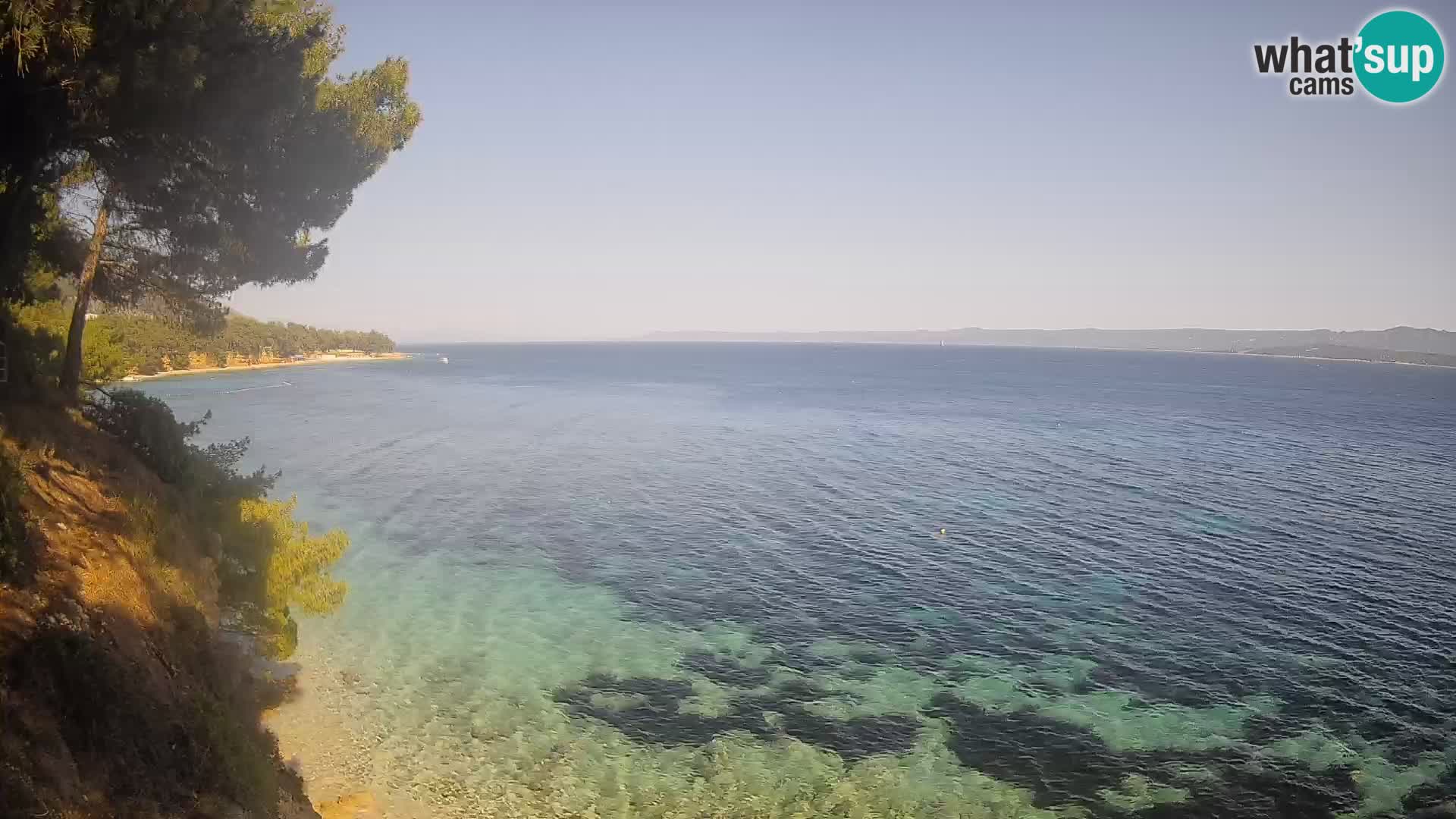 Webcam Spiaggia Potočine Bol – Vista live sulla spiaggia Borak, Isola di Brač
