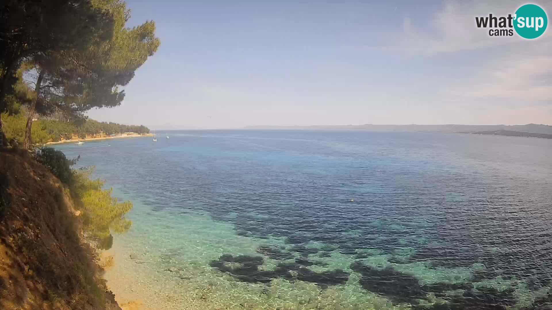 Webcam Spiaggia Potočine Bol – Vista live sulla spiaggia Borak, Isola di Brač