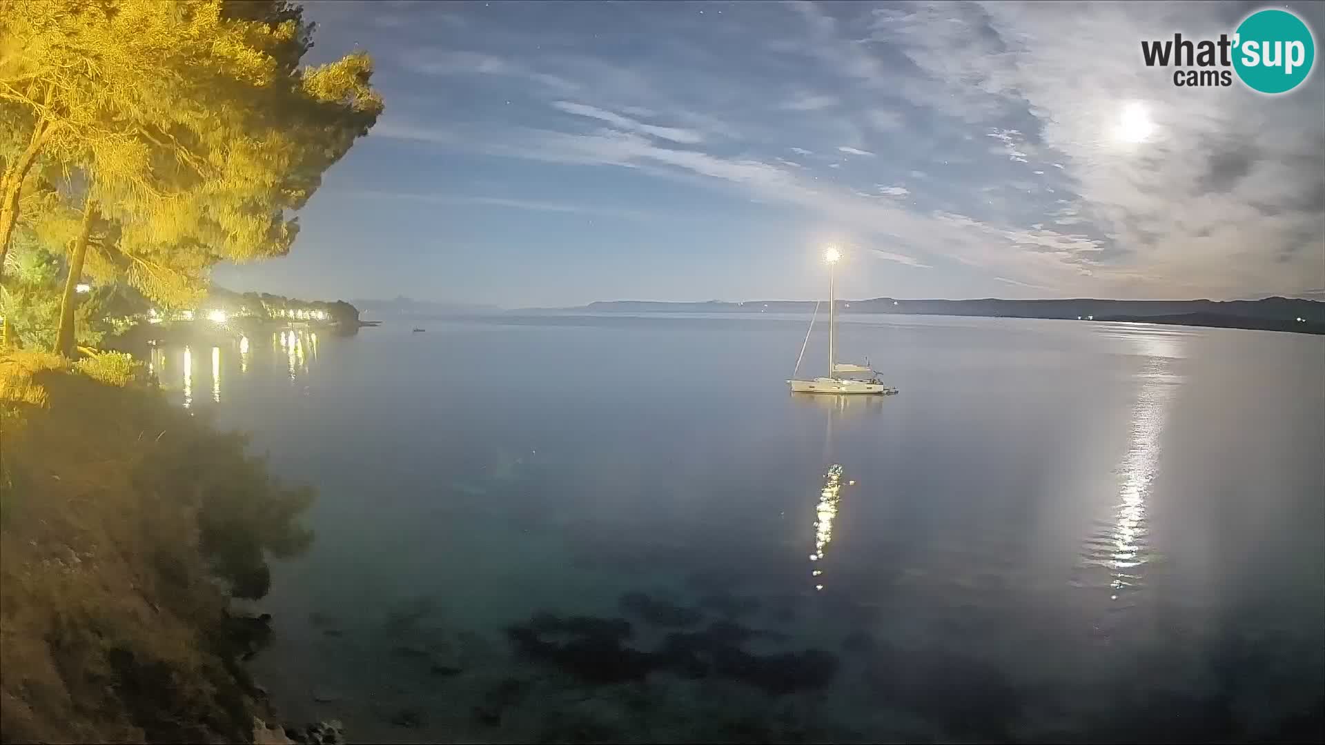 Spletna kamera Plaža Potočine Bol – Pogled v živo na plažo Borak, otok Brač