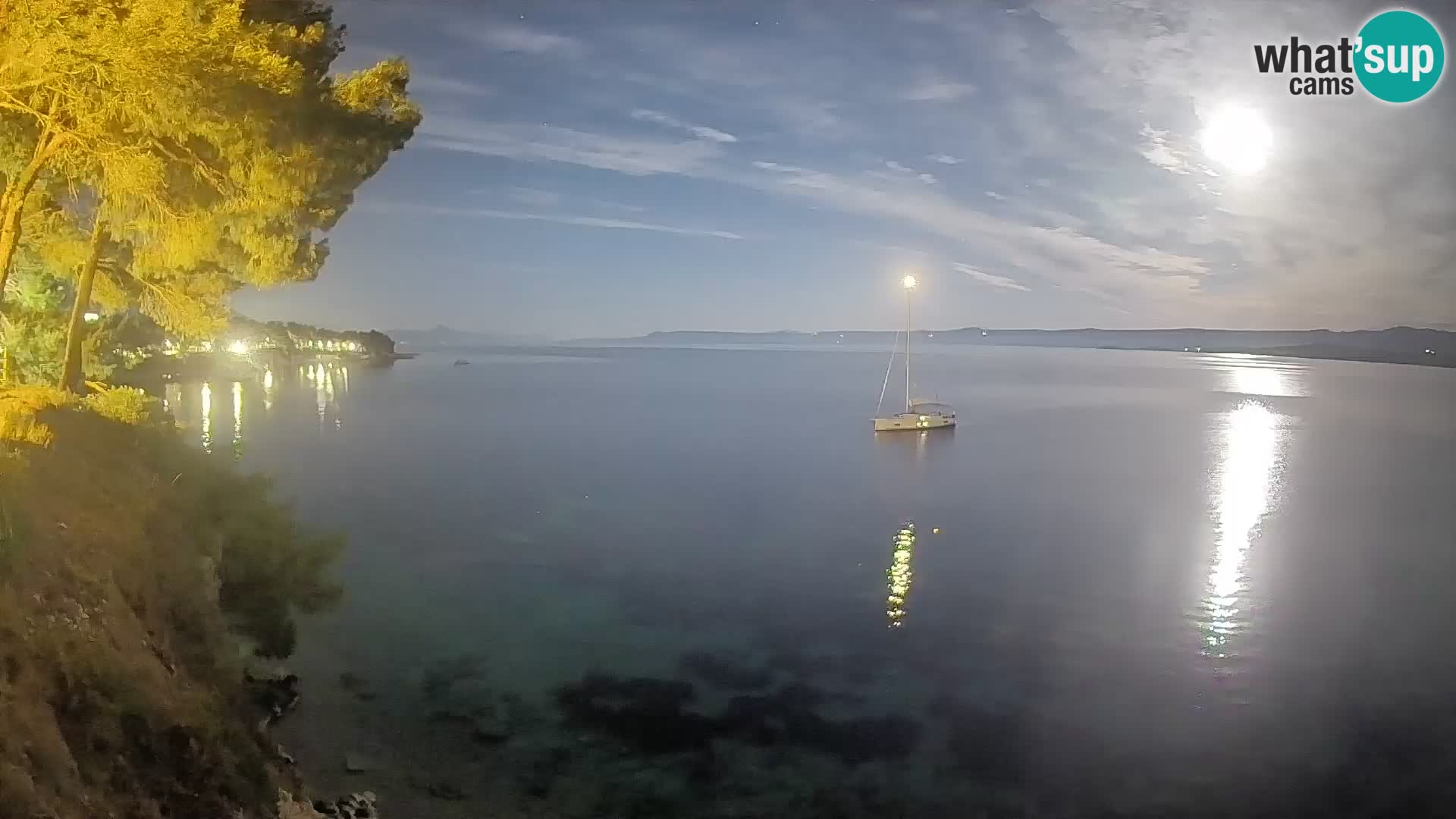 Spletna kamera Plaža Potočine Bol – Pogled v živo na plažo Borak, otok Brač