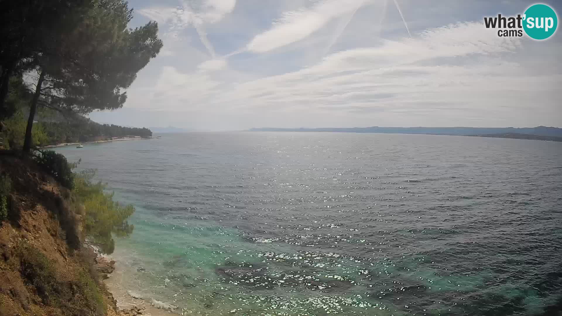 Spletna kamera Plaža Potočine Bol – Pogled v živo na plažo Borak, otok Brač