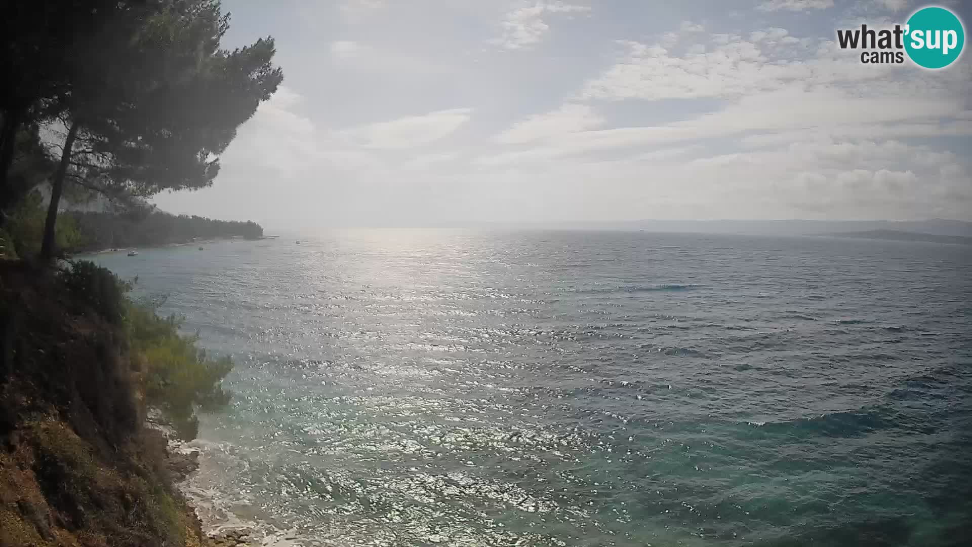 Spletna kamera Plaža Potočine Bol – Pogled v živo na plažo Borak, otok Brač