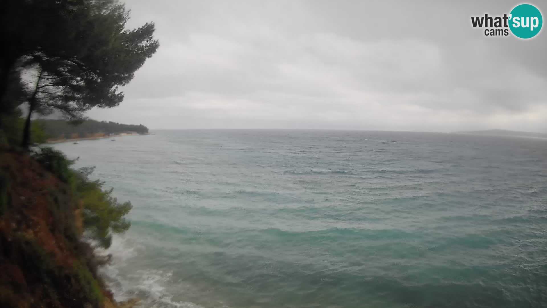 Spletna kamera Plaža Potočine Bol – Pogled v živo na plažo Borak, otok Brač