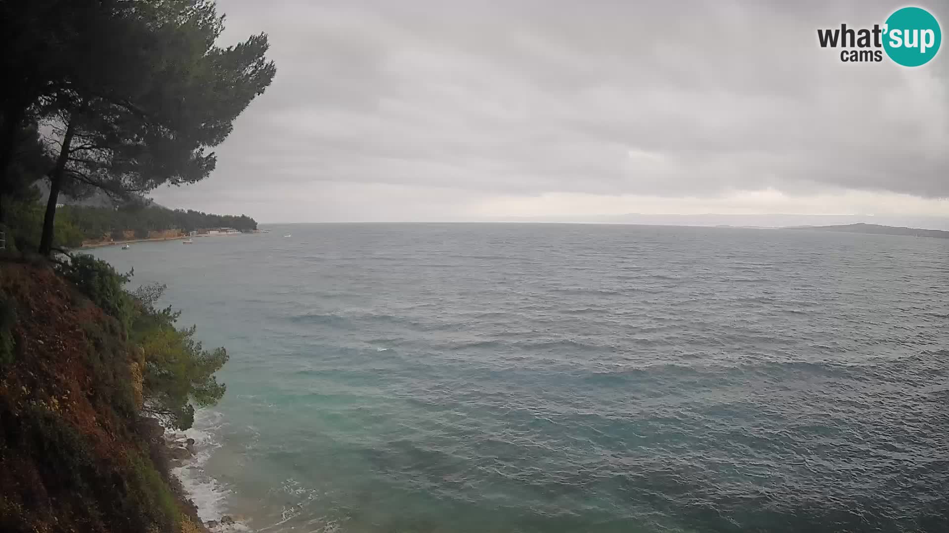 Spletna kamera Plaža Potočine Bol – Pogled v živo na plažo Borak, otok Brač