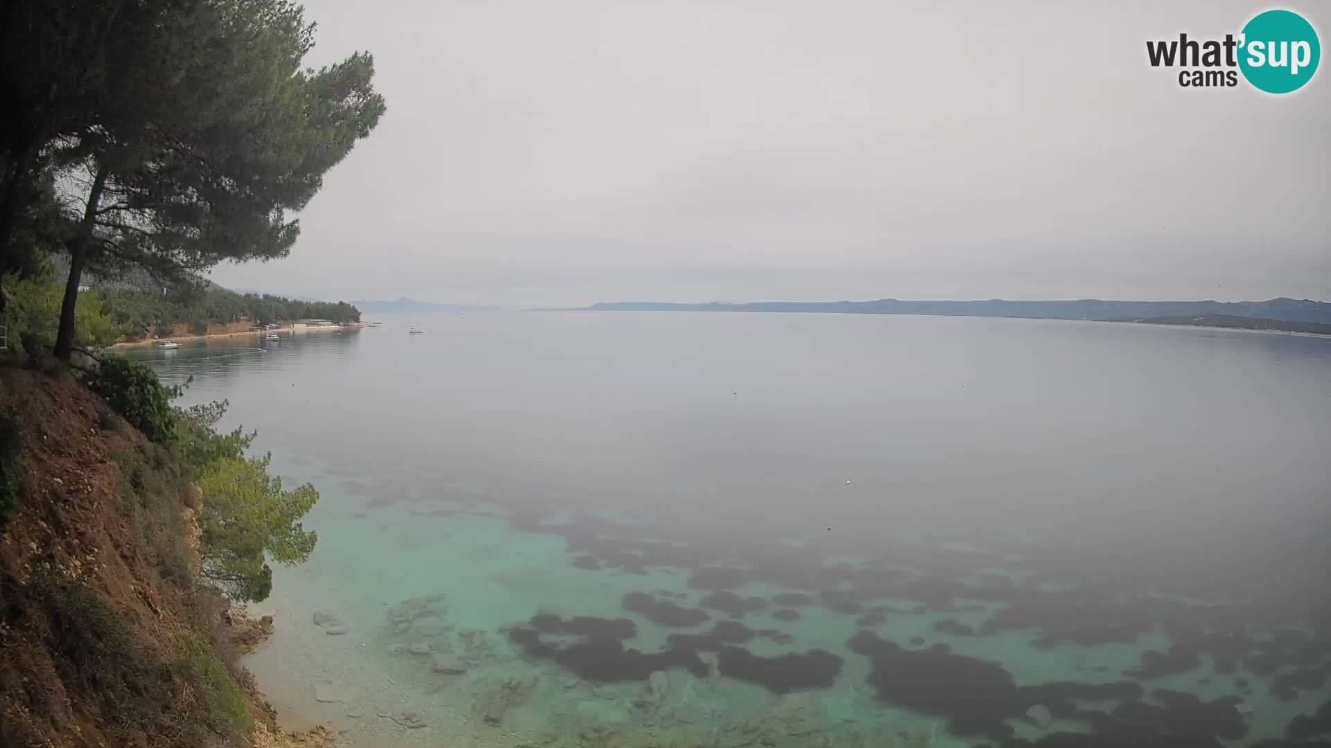 Spletna kamera Plaža Potočine Bol – Pogled v živo na plažo Borak, otok Brač