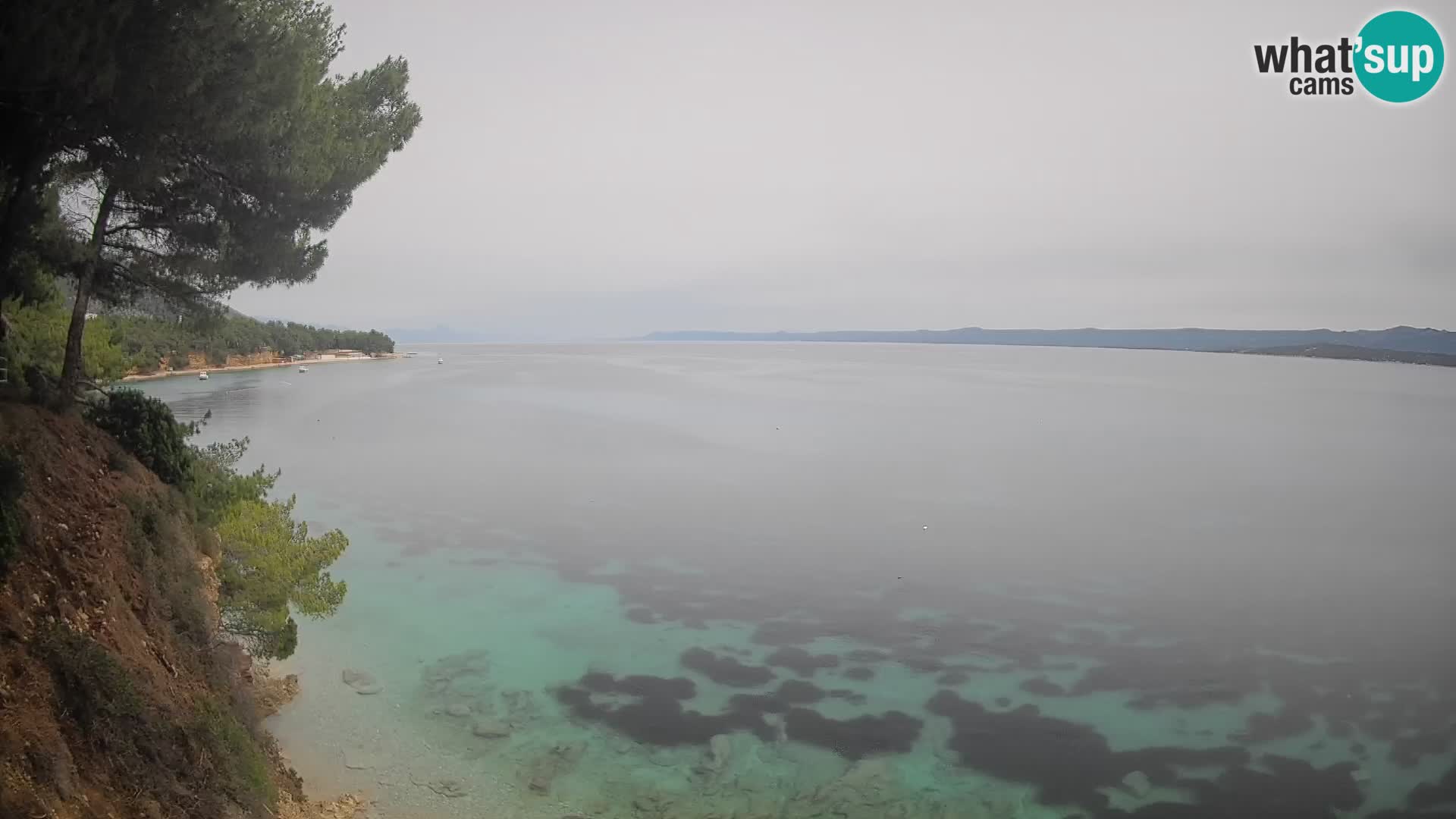Spletna kamera Plaža Potočine Bol – Pogled v živo na plažo Borak, otok Brač