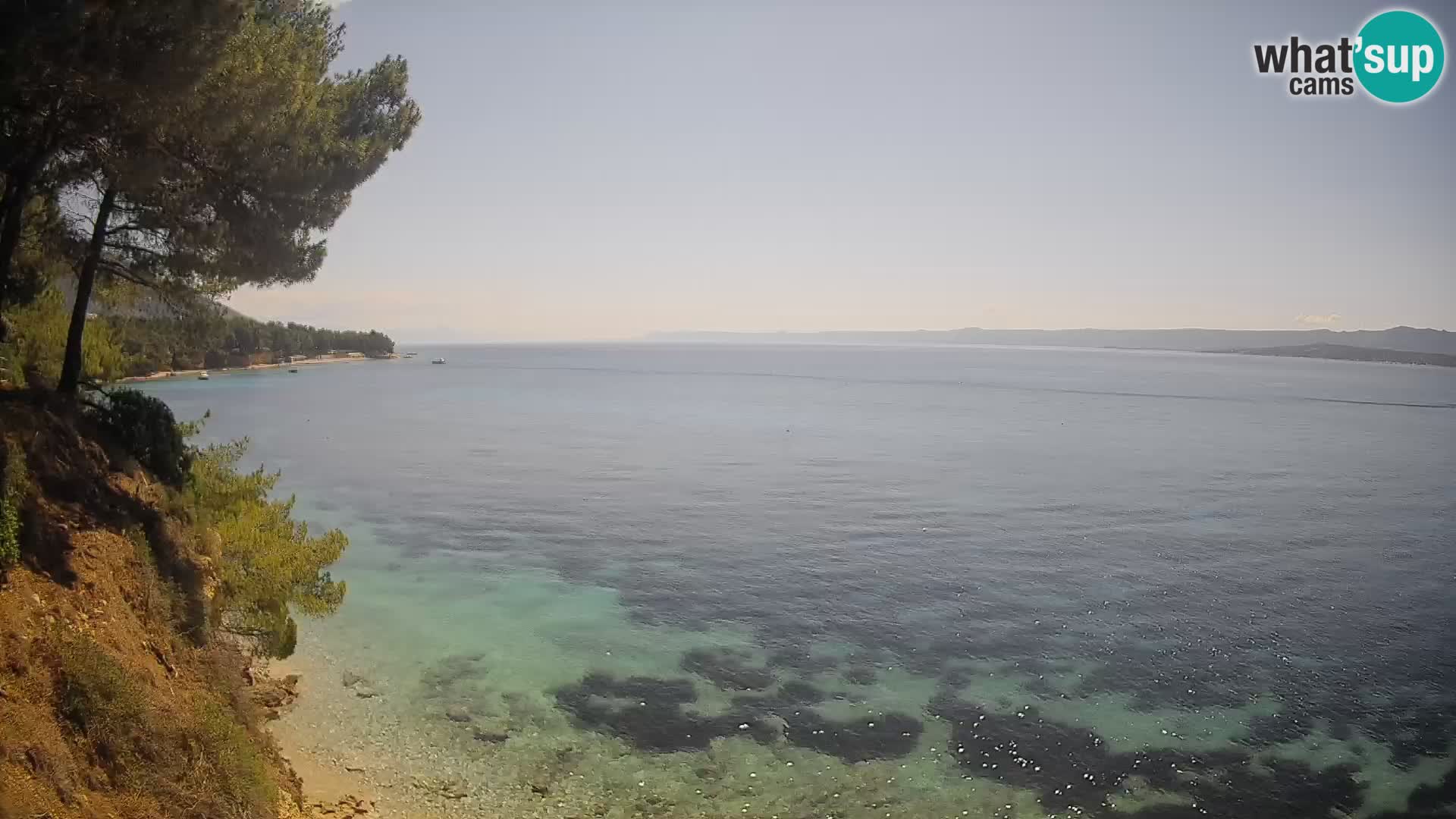 Webcam Spiaggia Potočine Bol – Vista live sulla spiaggia Borak, Isola di Brač
