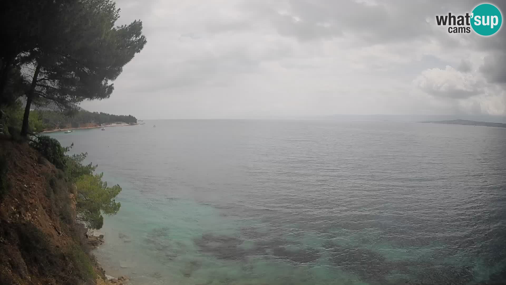 Spletna kamera Plaža Potočine Bol – Pogled v živo na plažo Borak, otok Brač