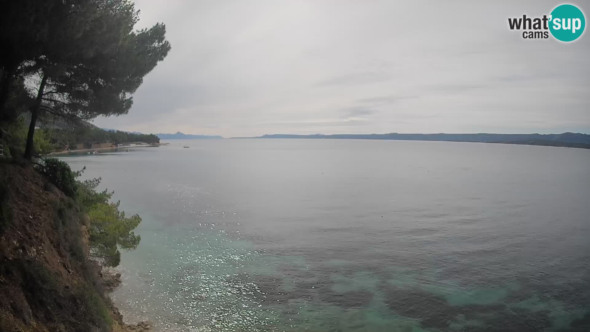 Spletna kamera Plaža Potočine Bol – Pogled v živo na plažo Borak, otok Brač