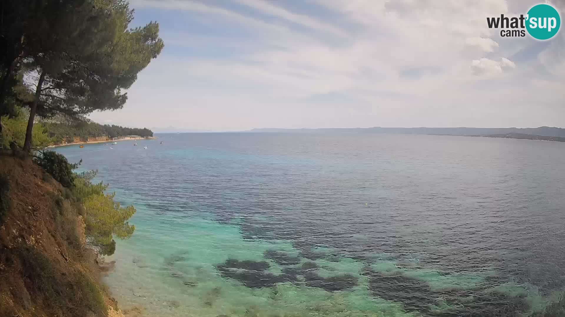 Spletna kamera Plaža Potočine Bol – Pogled v živo na plažo Borak, otok Brač