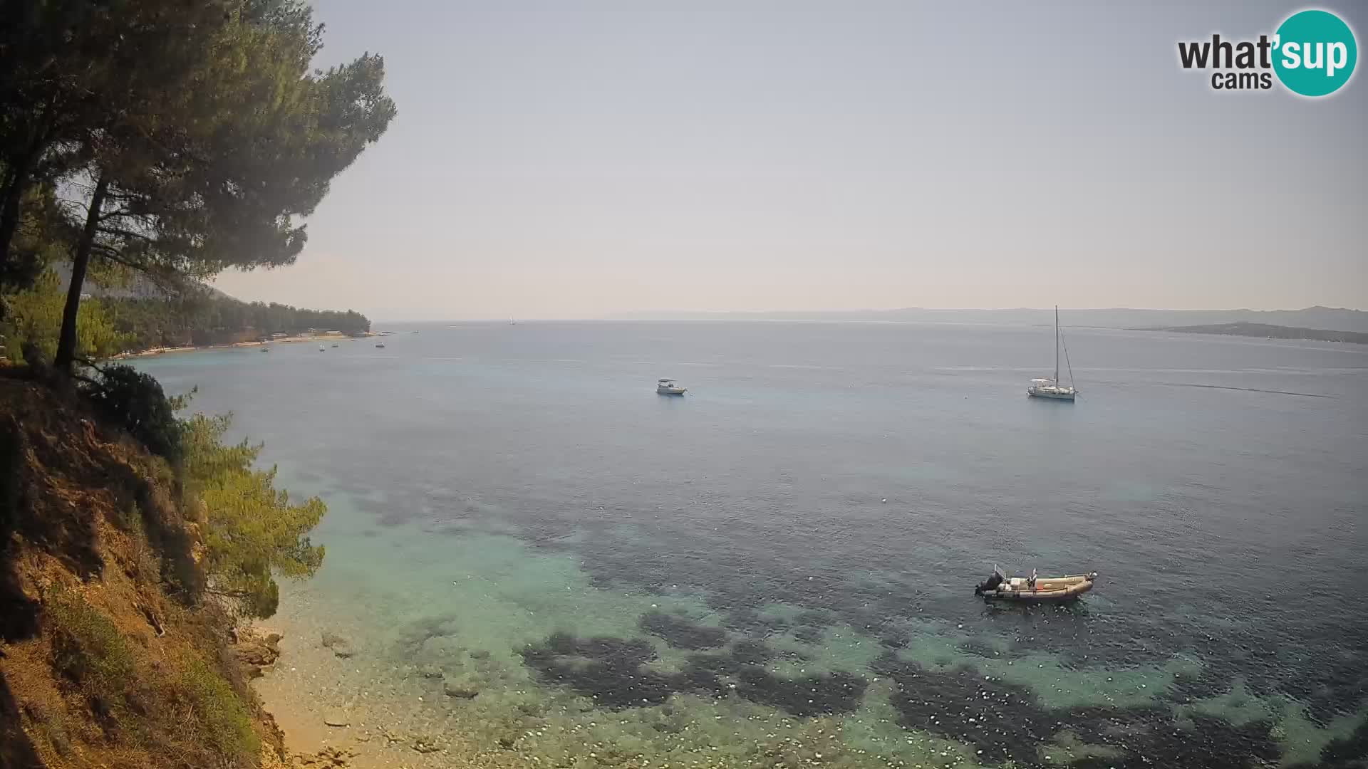 Web kamera Potočine Bol – Pogled uživo na plažu Borak, otok Brač