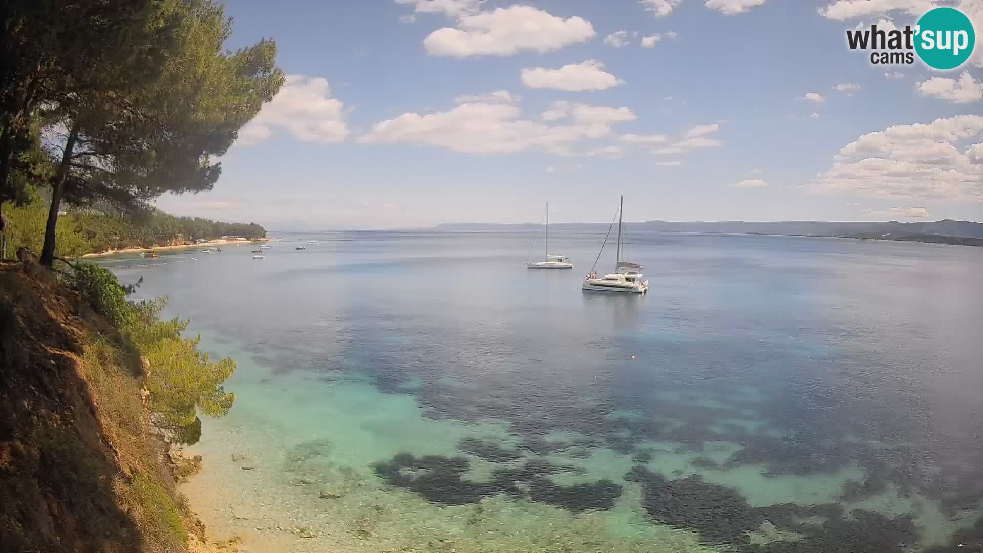 Webcam Spiaggia Potočine Bol – Vista live sulla spiaggia Borak, Isola di Brač