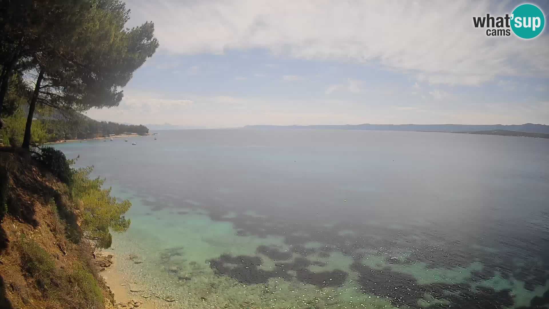 Webcam Spiaggia Potočine Bol – Vista live sulla spiaggia Borak, Isola di Brač