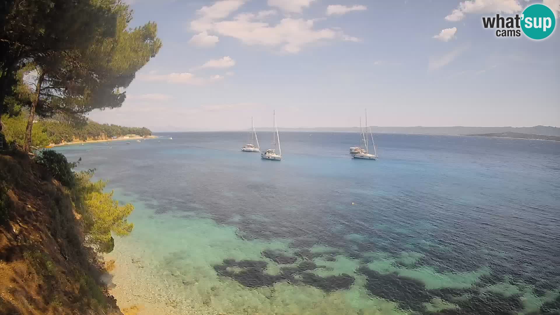 Webcam Spiaggia Potočine Bol – Vista live sulla spiaggia Borak, Isola di Brač