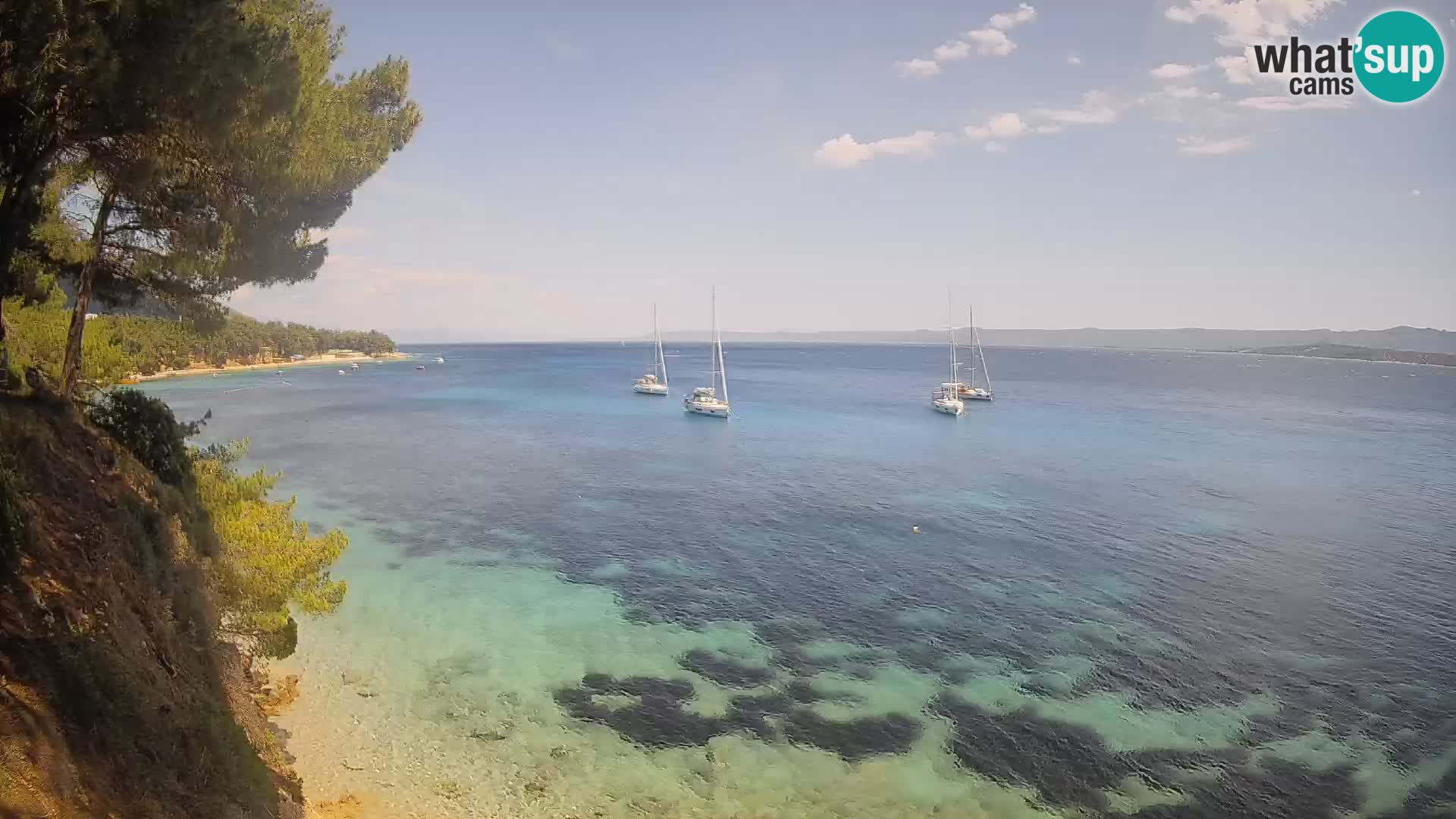 Webcam Spiaggia Potočine Bol – Vista live sulla spiaggia Borak, Isola di Brač