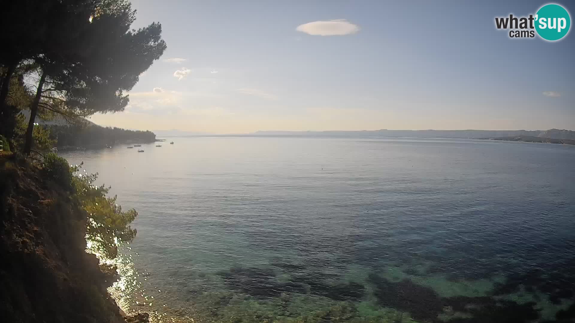 Spletna kamera Plaža Potočine Bol – Pogled v živo na plažo Borak, otok Brač