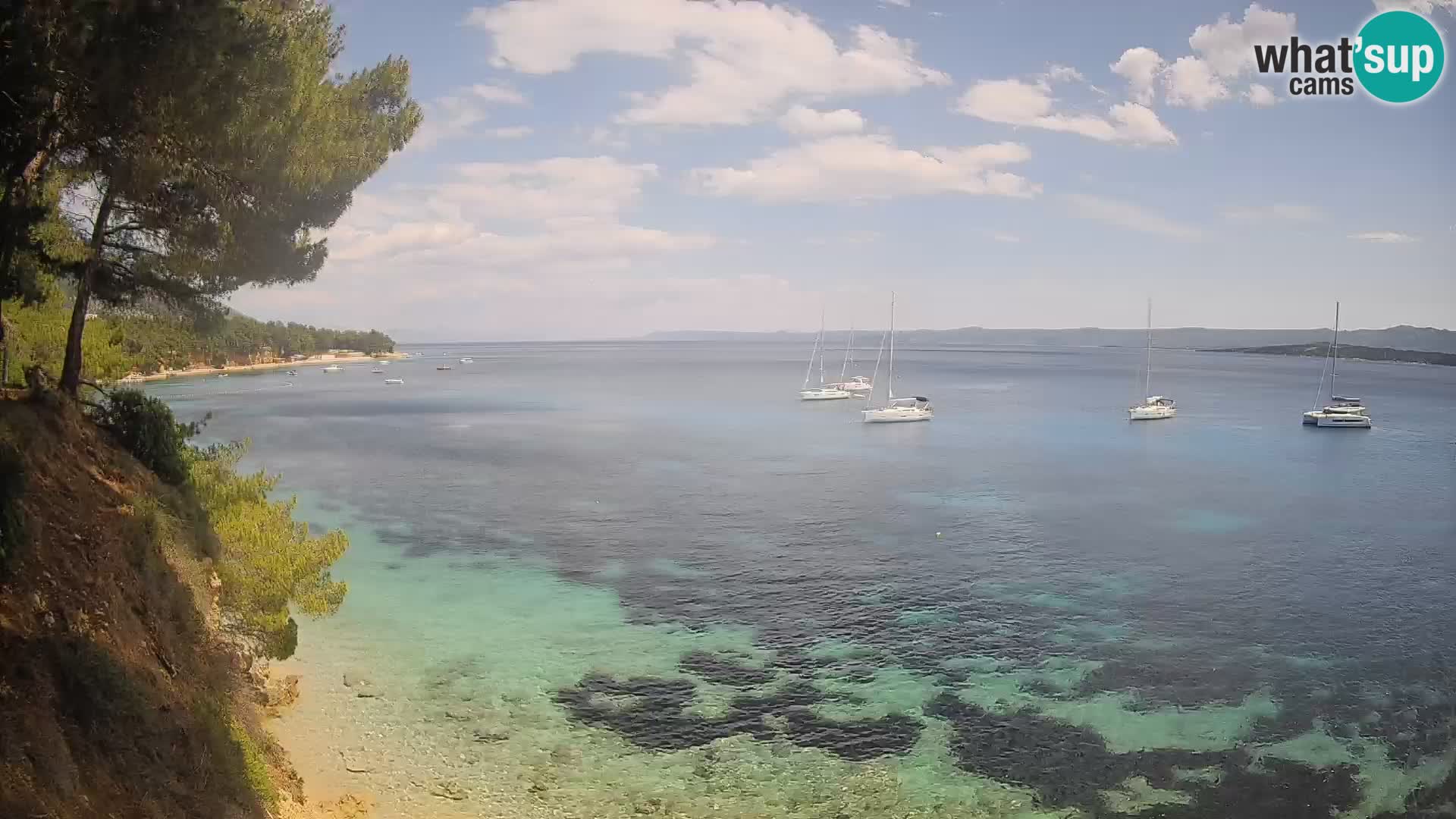 Webcam Spiaggia Potočine Bol – Vista live sulla spiaggia Borak, Isola di Brač