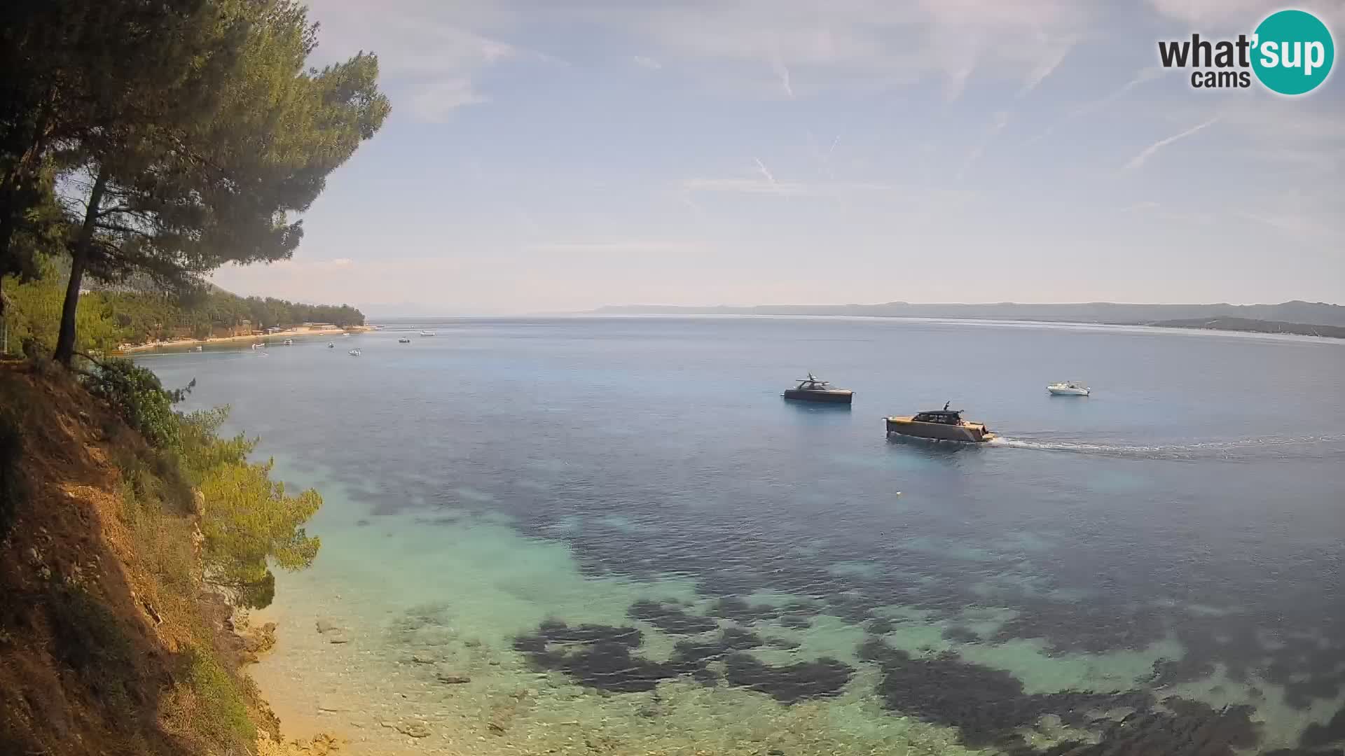 Spletna kamera Plaža Potočine Bol – Pogled v živo na plažo Borak, otok Brač