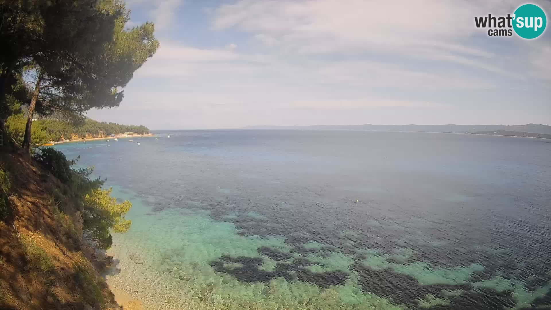 Spletna kamera Plaža Potočine Bol – Pogled v živo na plažo Borak, otok Brač