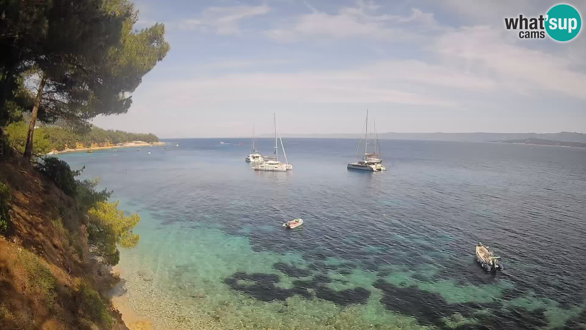 Webcam Spiaggia Potočine Bol – Vista live sulla spiaggia Borak, Isola di Brač