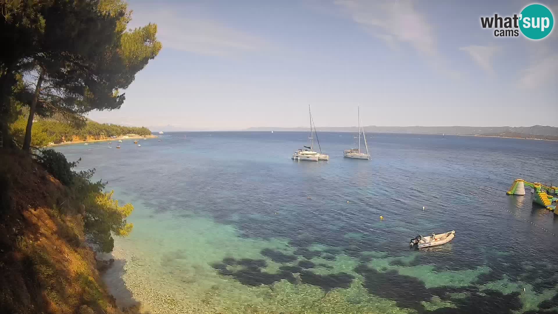Webcam Spiaggia Potočine Bol – Vista live sulla spiaggia Borak, Isola di Brač