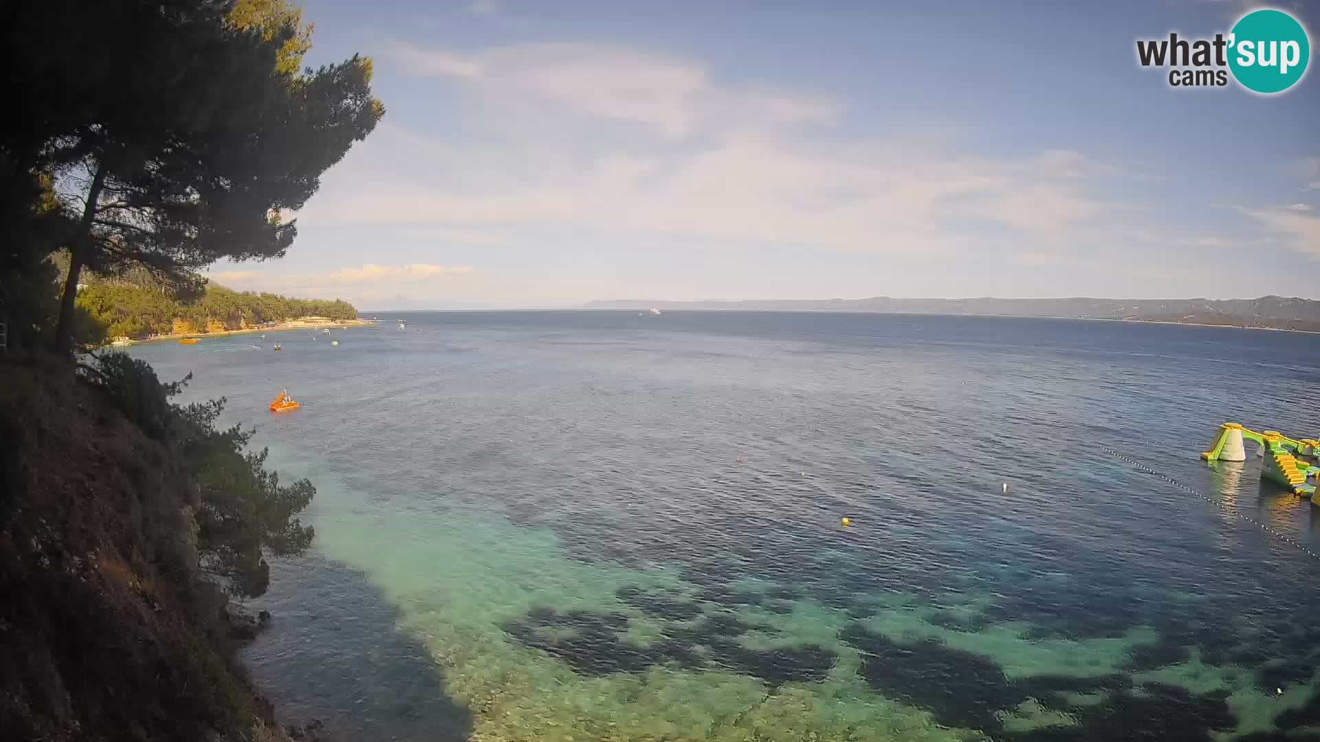 Spletna kamera Plaža Potočine Bol – Pogled v živo na plažo Borak, otok Brač