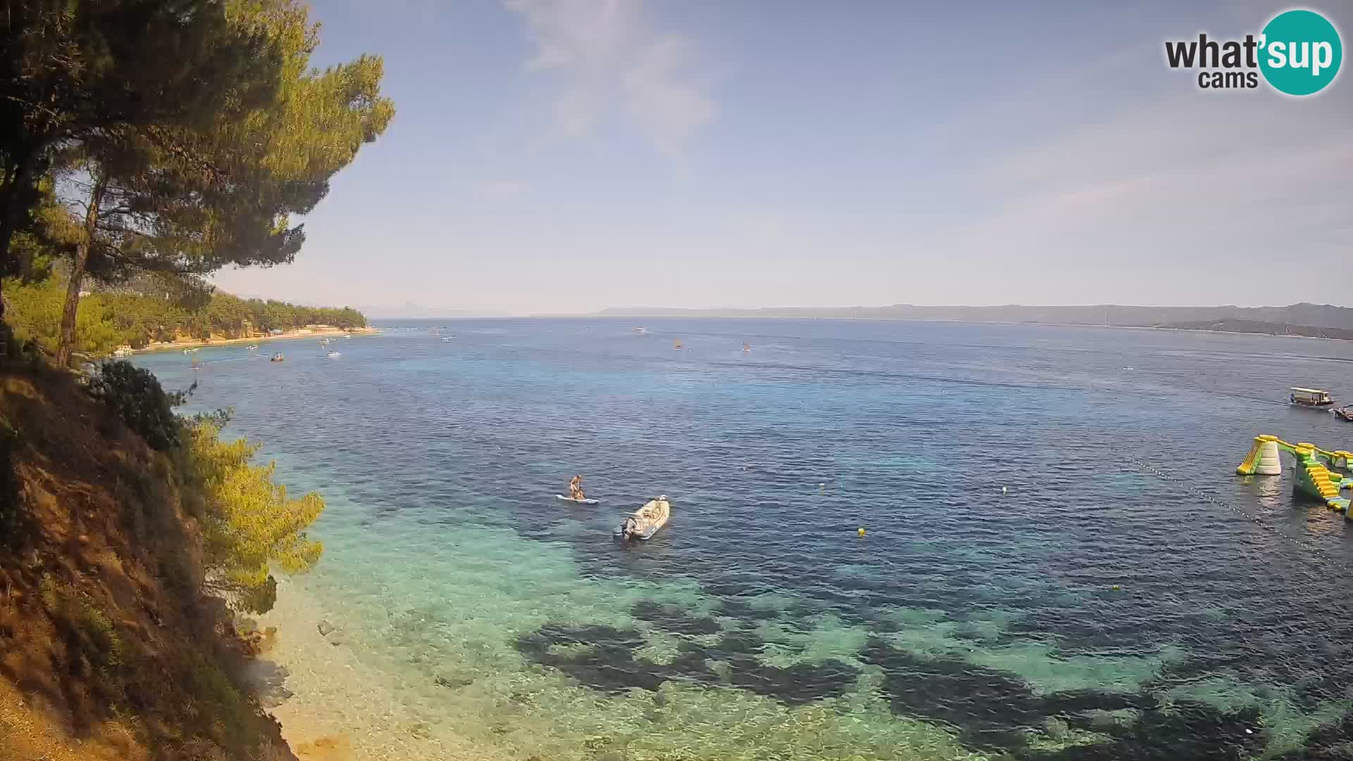 Spletna kamera Plaža Potočine Bol – Pogled v živo na plažo Borak, otok Brač
