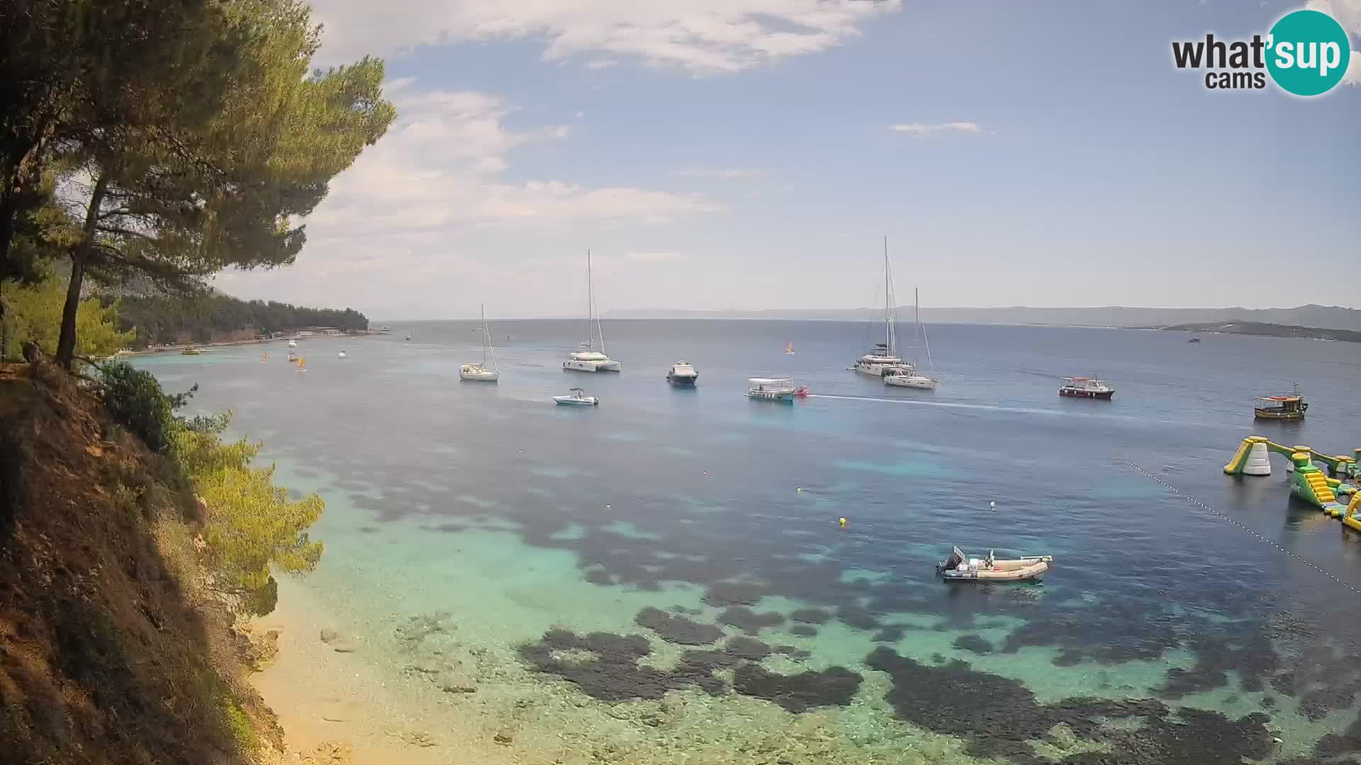 Spletna kamera Plaža Potočine Bol – Pogled v živo na plažo Borak, otok Brač